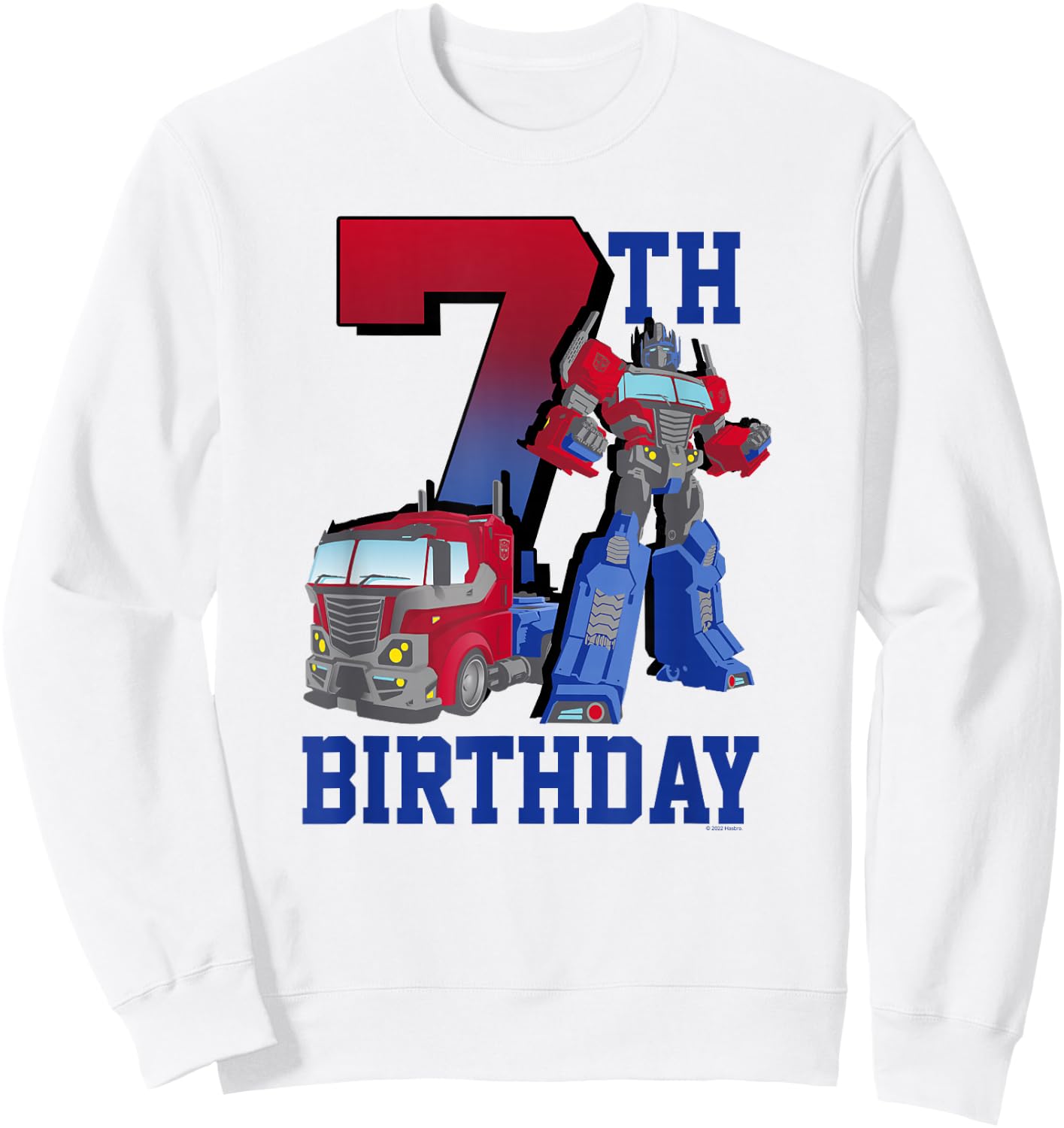 Transformers Optimus Prime 7th Birthday Gradient Fill Poster Sweatshirt - Sweatshirt | White