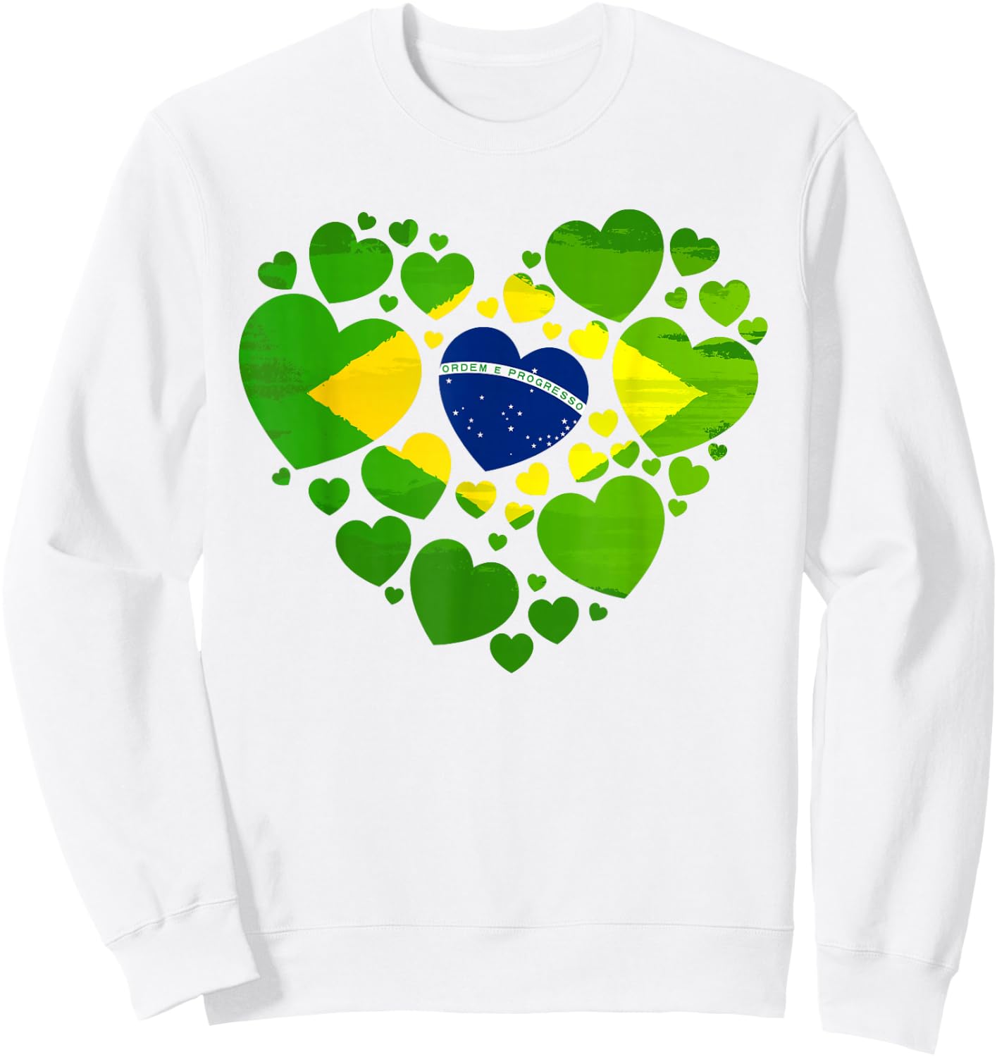 Brazilian Flag Heart Idea & Brazil Flag Heritage Sweatshirt - Sweatshirt | White