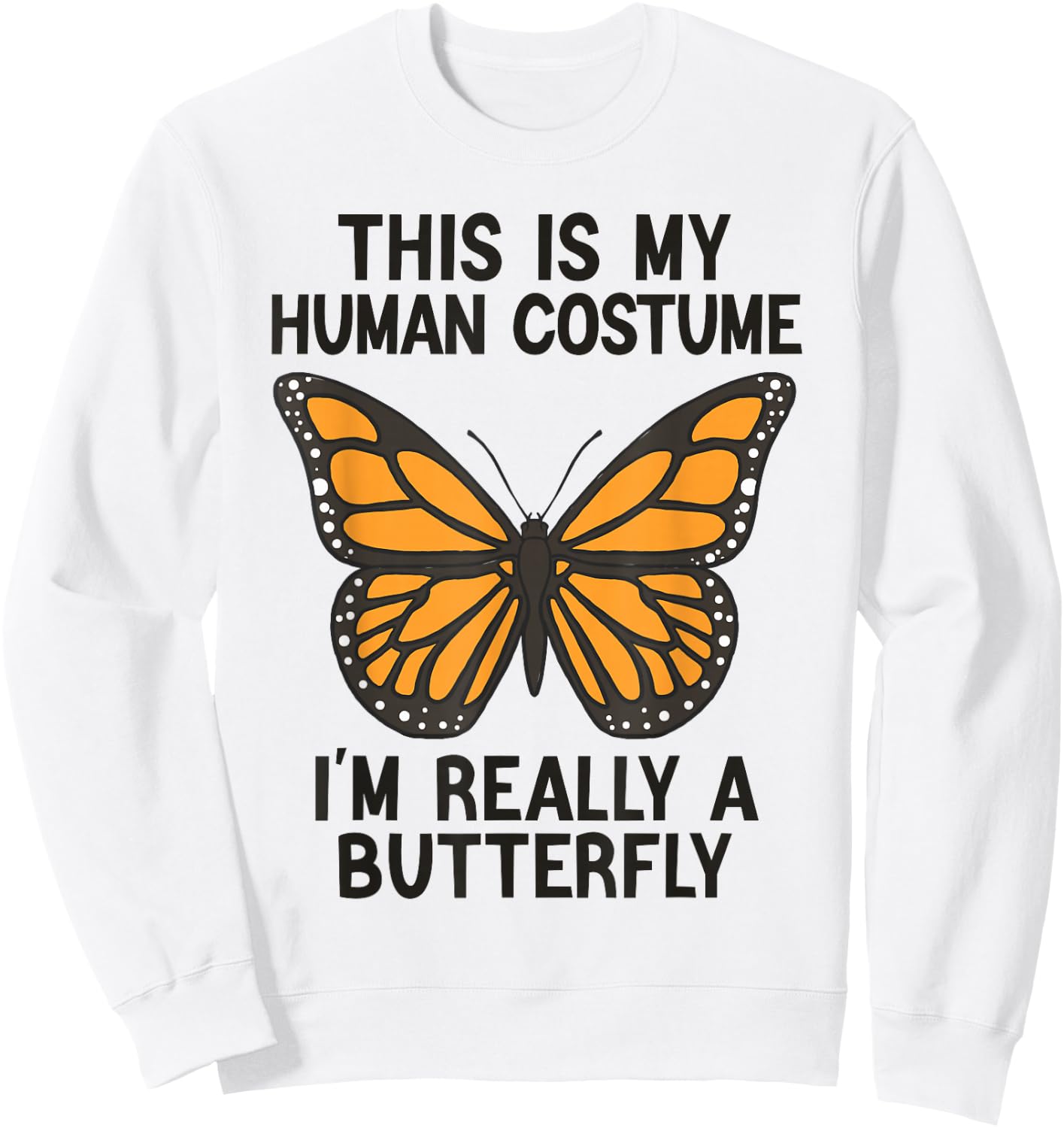 Simple Halloween Costumes Women - Funny Butterfly Sweatshirt - Sweatshirt | White