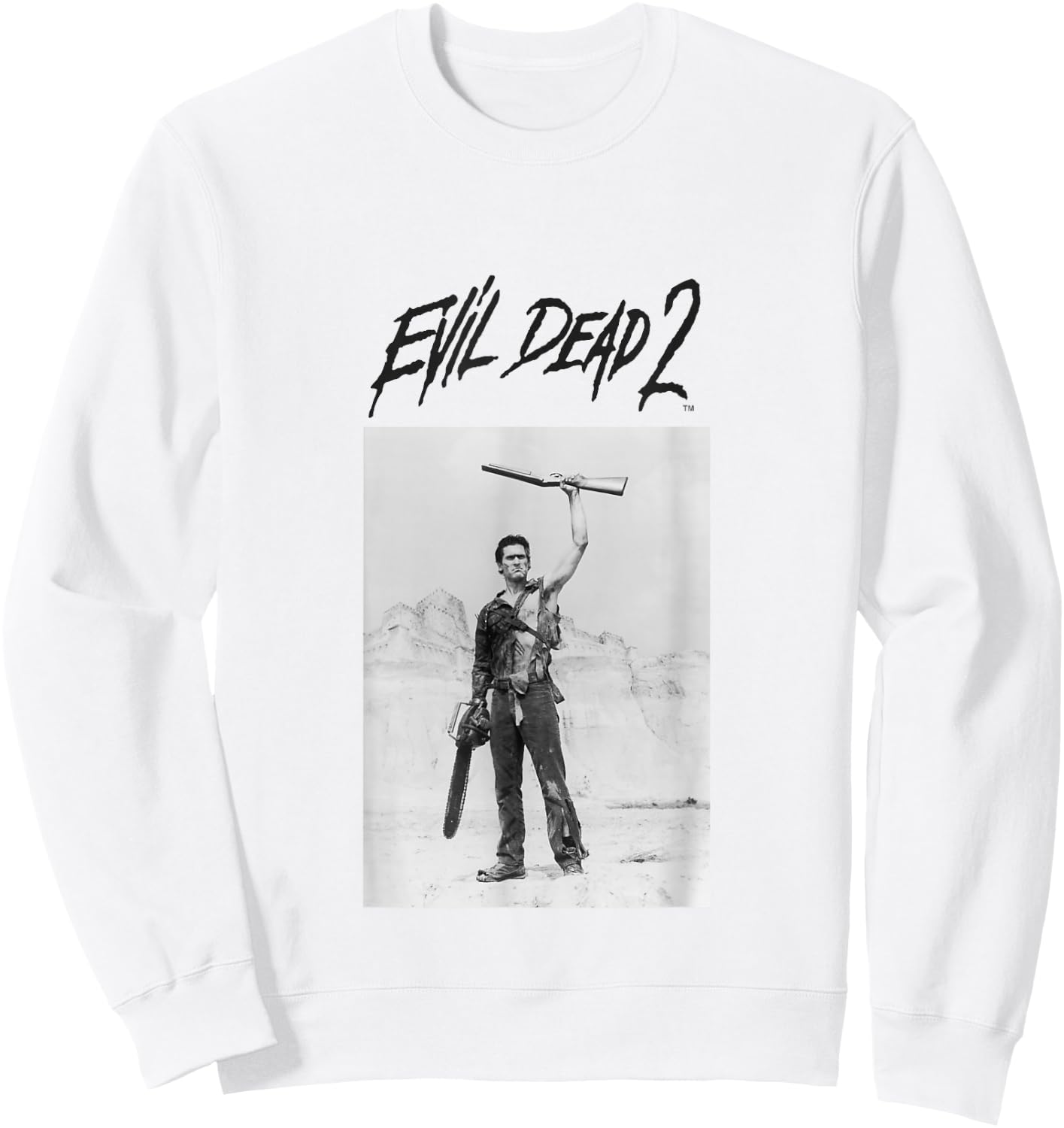 Evil Dead 2 Black Text Logo Sweatshirt - Sweatshirt | White