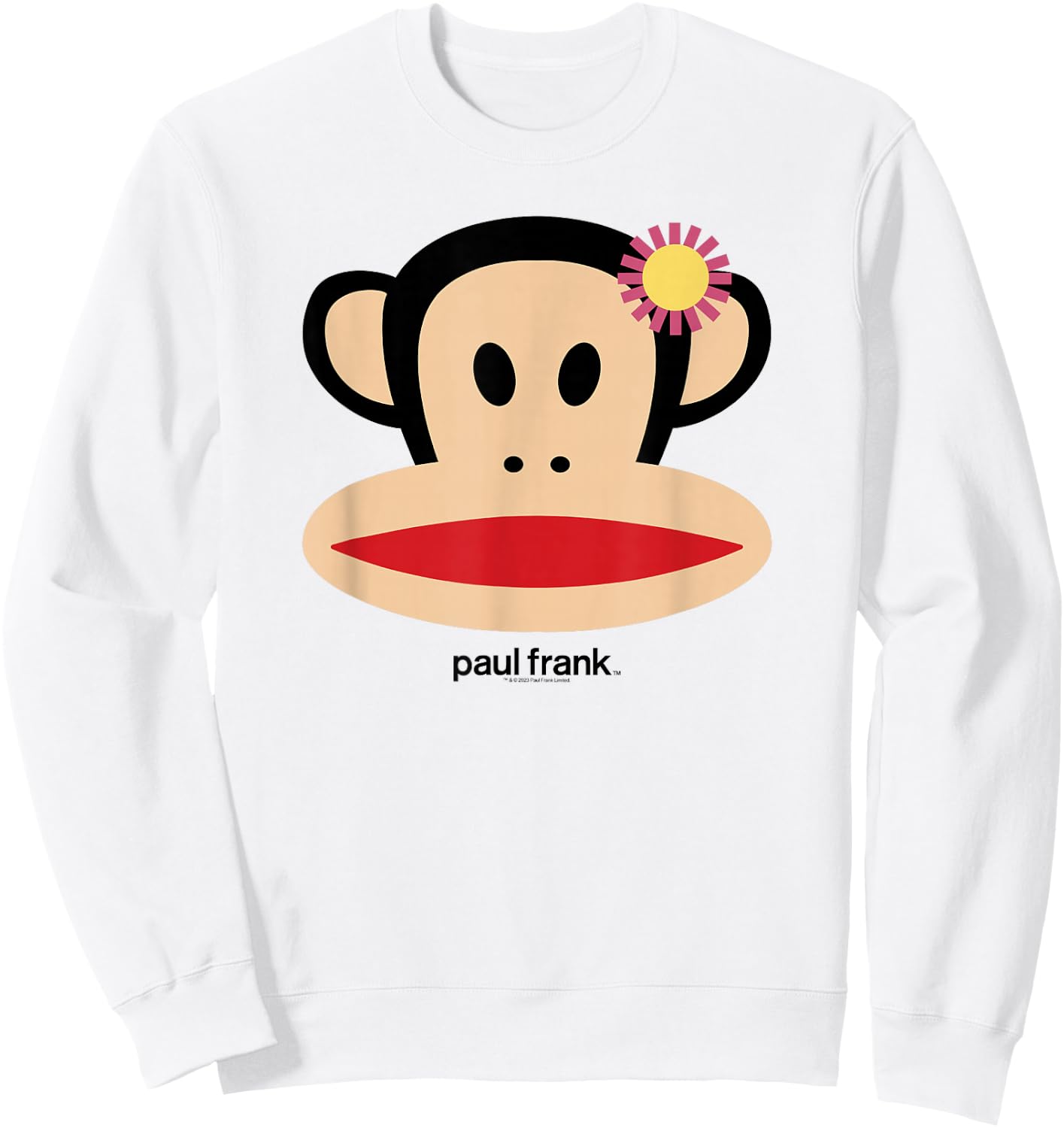 Paul Frank Spring Time Julius Flower Decor Face Portrait Sweatshirt - Sweatshirt | White