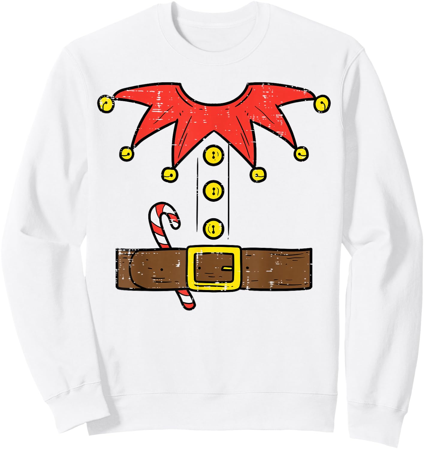 Elf Costume Christmas For Boys Kids Toddler Men Xmas Sweatshirt - Sweatshirt | White