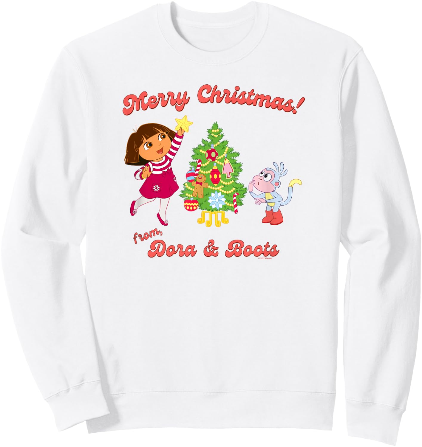 Dora the Explorer Happy Holidays from Dora and Boots Sweatshirt - Sweatshirt | White