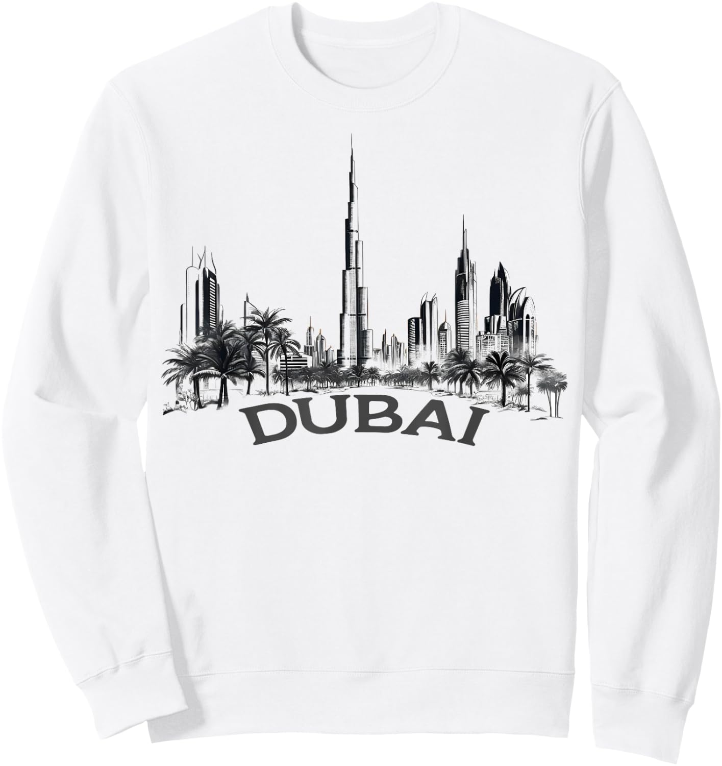 Dubai, United Arab Emirates Souvenir I Love Dubai Skyline Sweatshirt - Sweatshirt | White