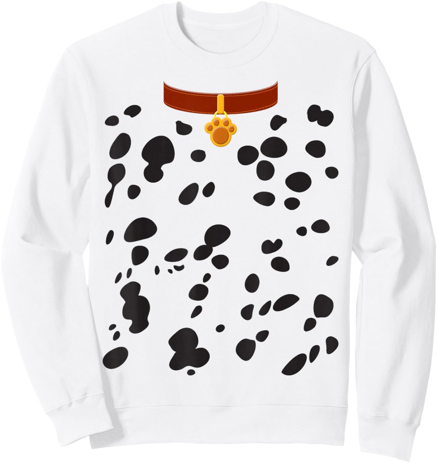 Dog Dalmatian Costume Dalmations Spots Puppy Print Halloween Sweatshirt - Sweatshirt | White