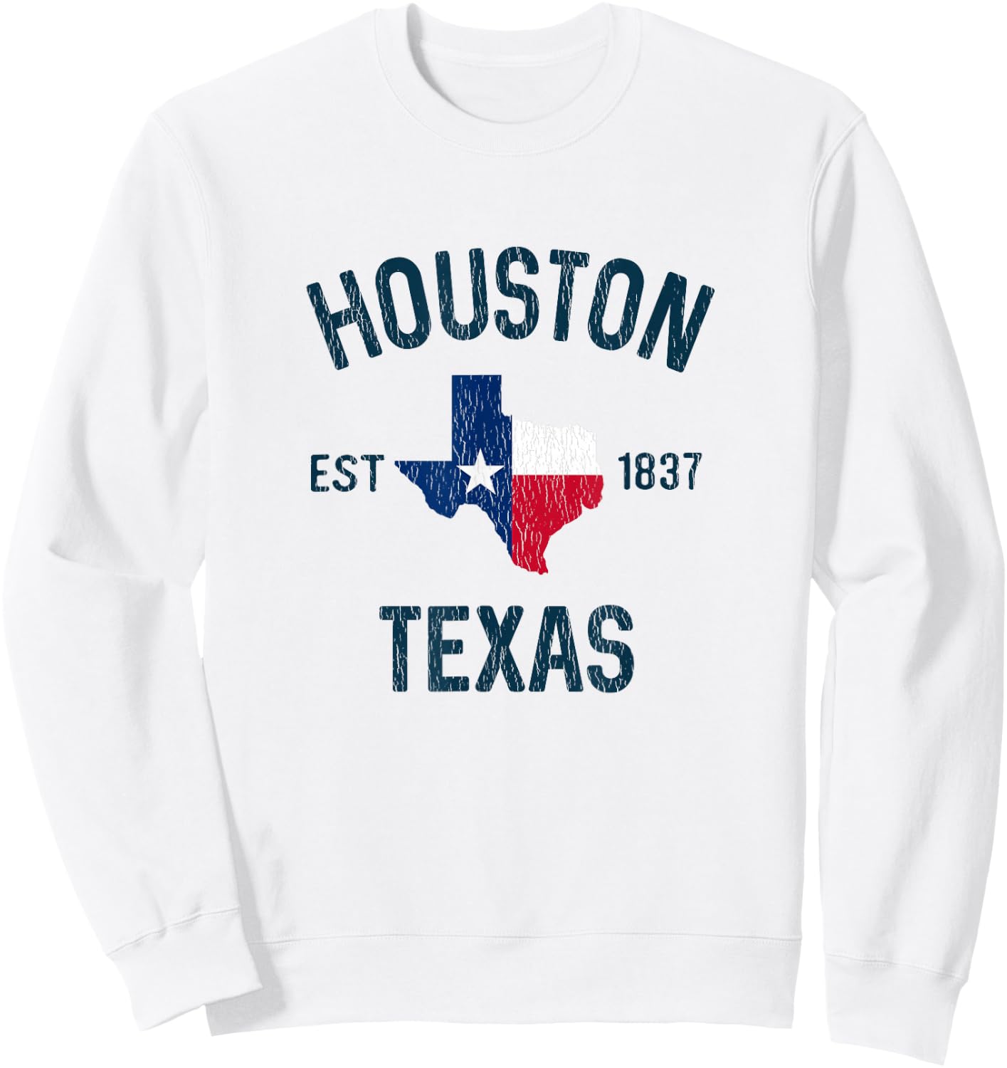 Houston Texas Gifts Souvenirs Men Women Kid Est 1837 Houston Sweatshirt - Sweatshirt | White