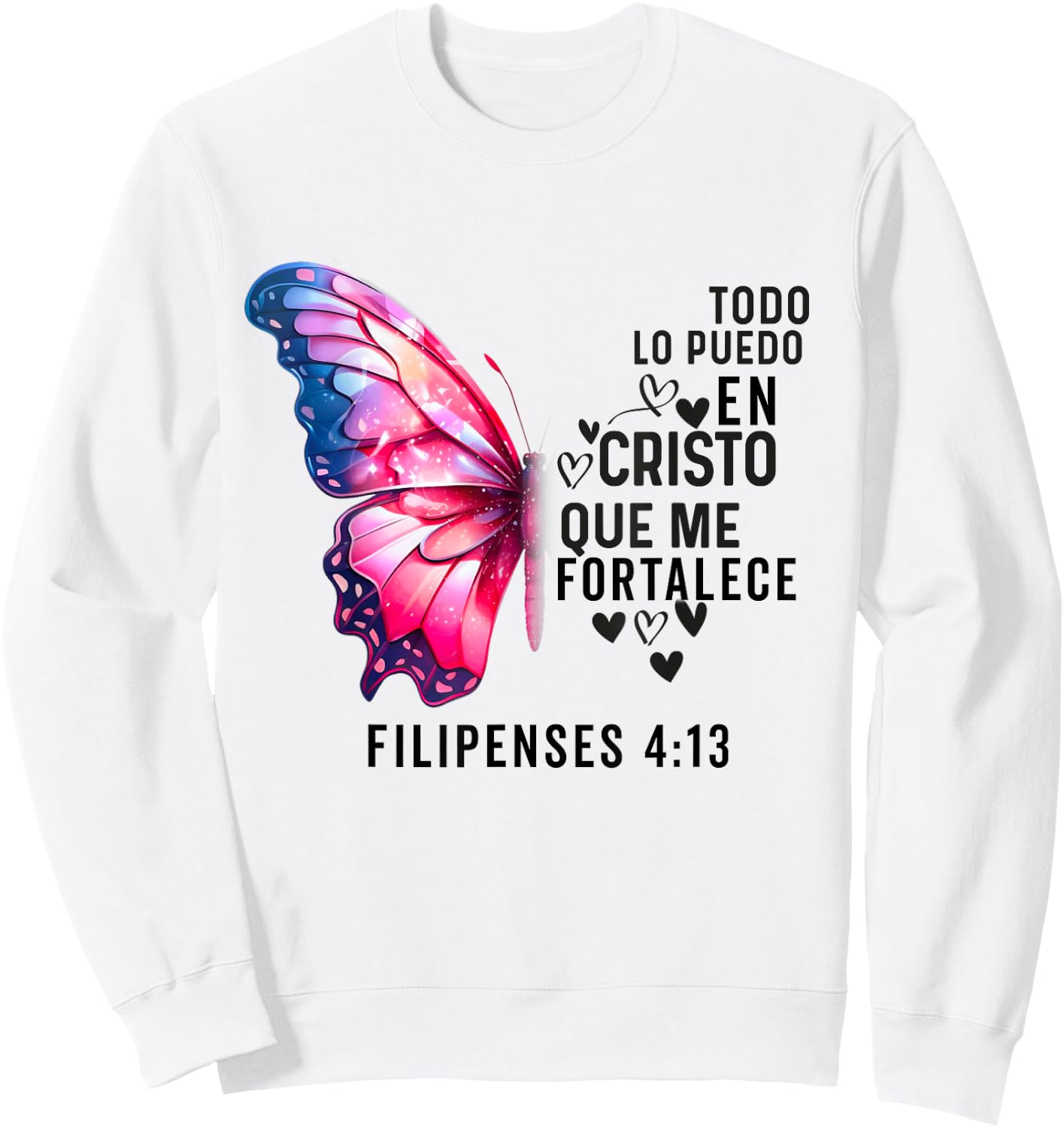 Camiseta Cristiana Para Mujer En Espanol Spanish Cristiano Sweatshirt - Sweatshirt | White