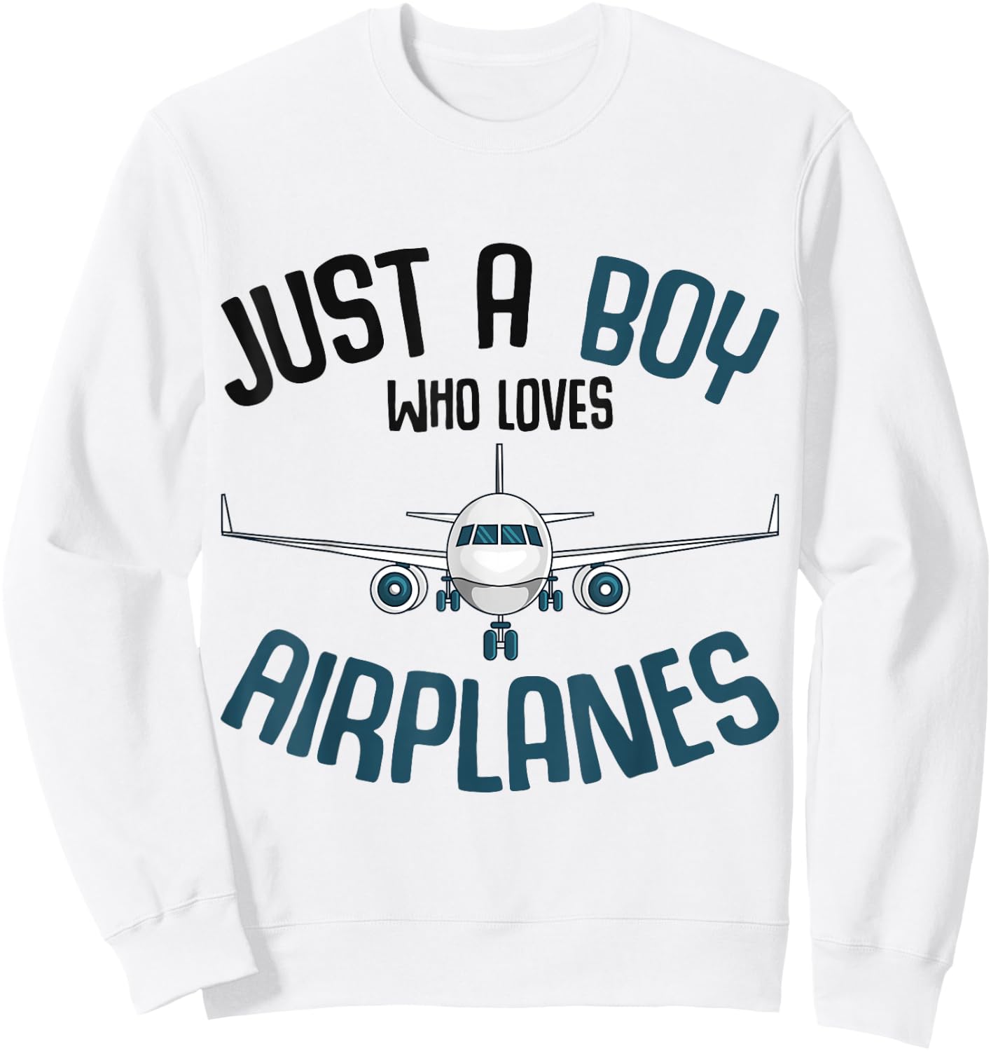 Just a Boy who loves Airplanes Plane Pilot Kids Toddler Sweatshirt - Sweatshirt | White