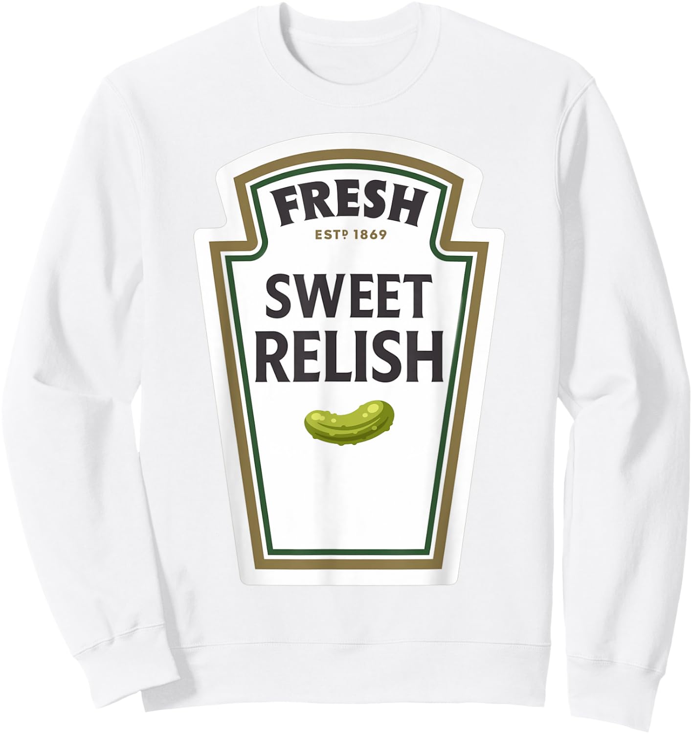 Halloween Matching Costume Fresh Sweet Relish Bottle Label Sweatshirt - Sweatshirt | White