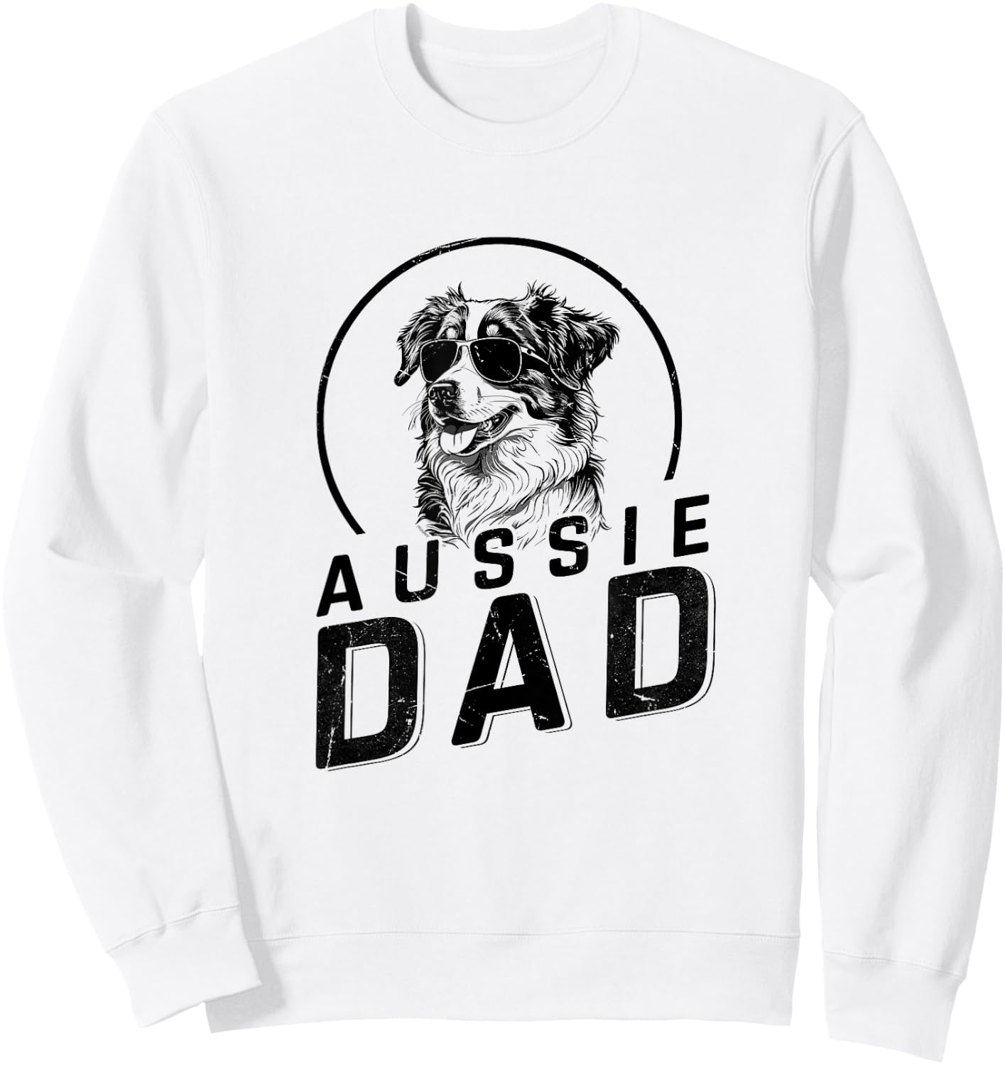 Aussie Dad Dog Owner Gifts Funny Dog Dad Christmas Sweatshirt - Sweatshirt | White