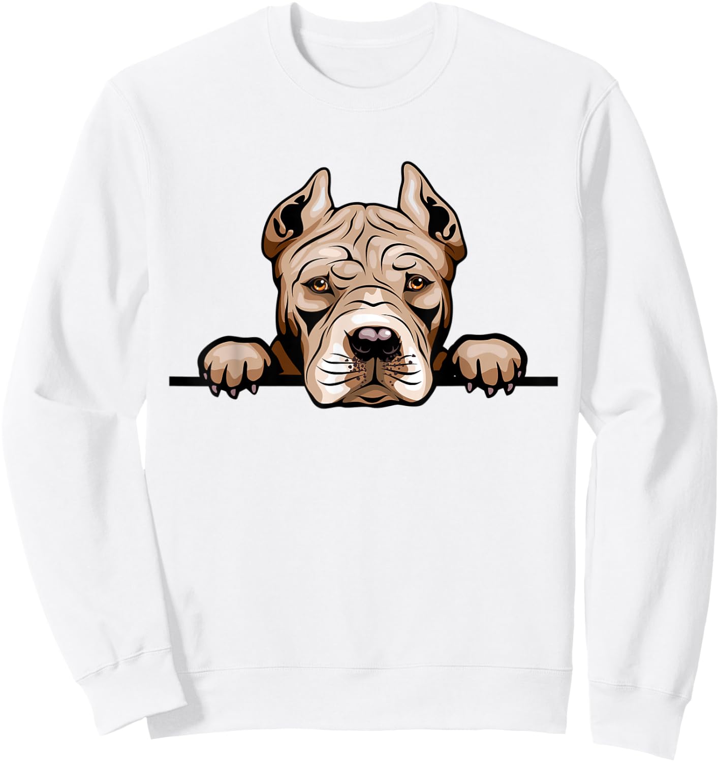 Pit Bull Dog Breed Popping Up Fun Pit Bull Owner Sweatshirt - Sweatshirt | White