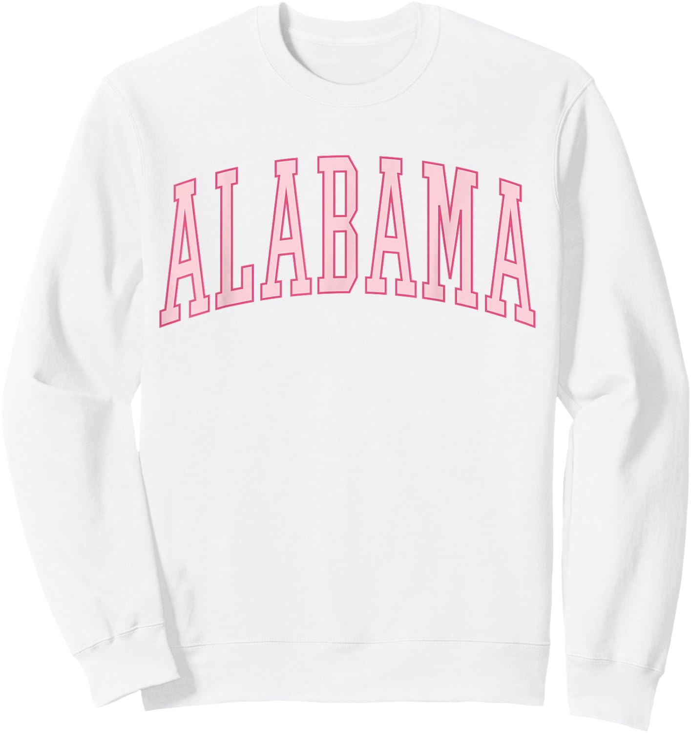 Alabama Cute Pink Preppy Sweatshirt - Sweatshirt | White