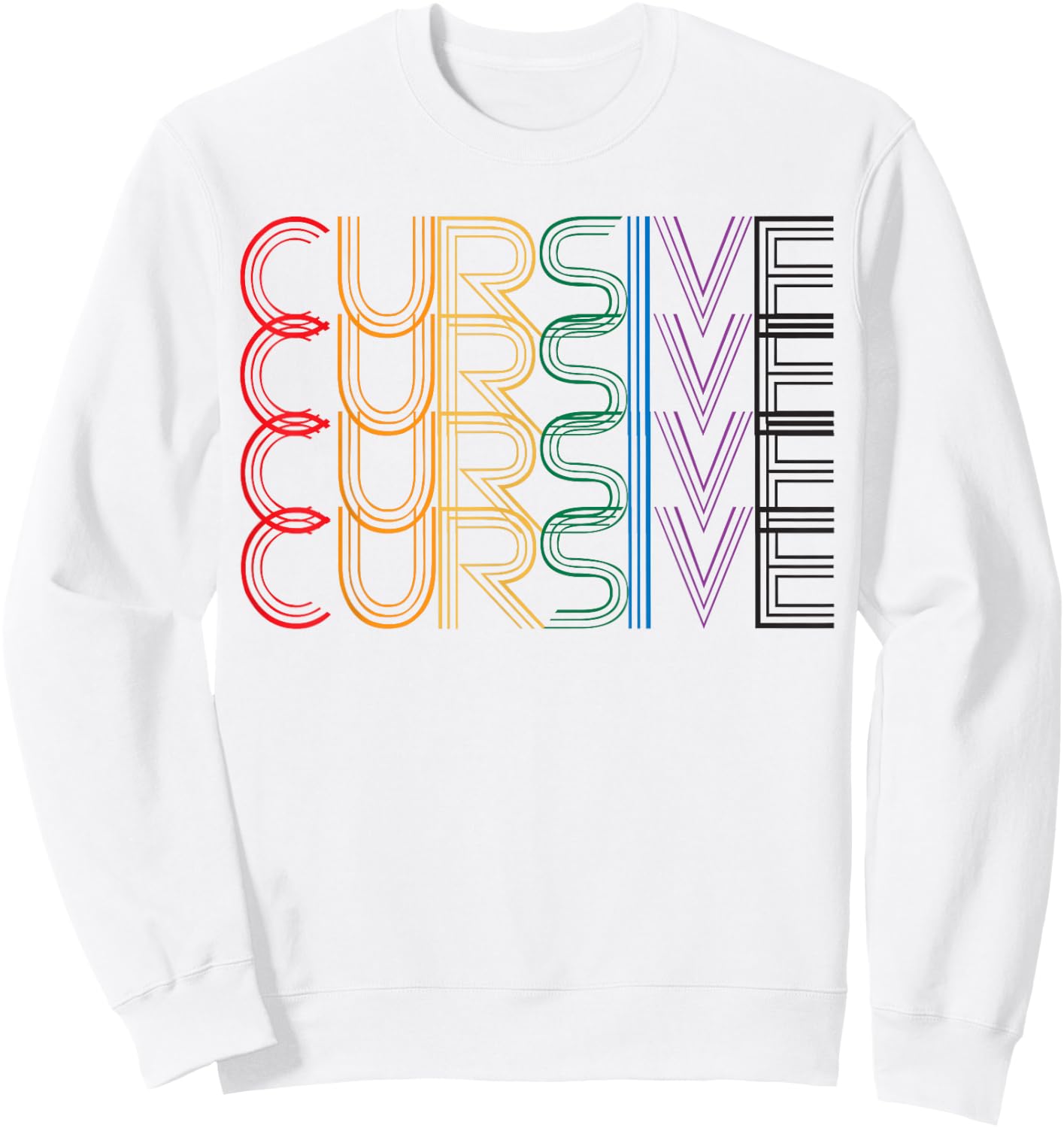 Cursive - Rainbow Sweatshirt - Sweatshirt | White