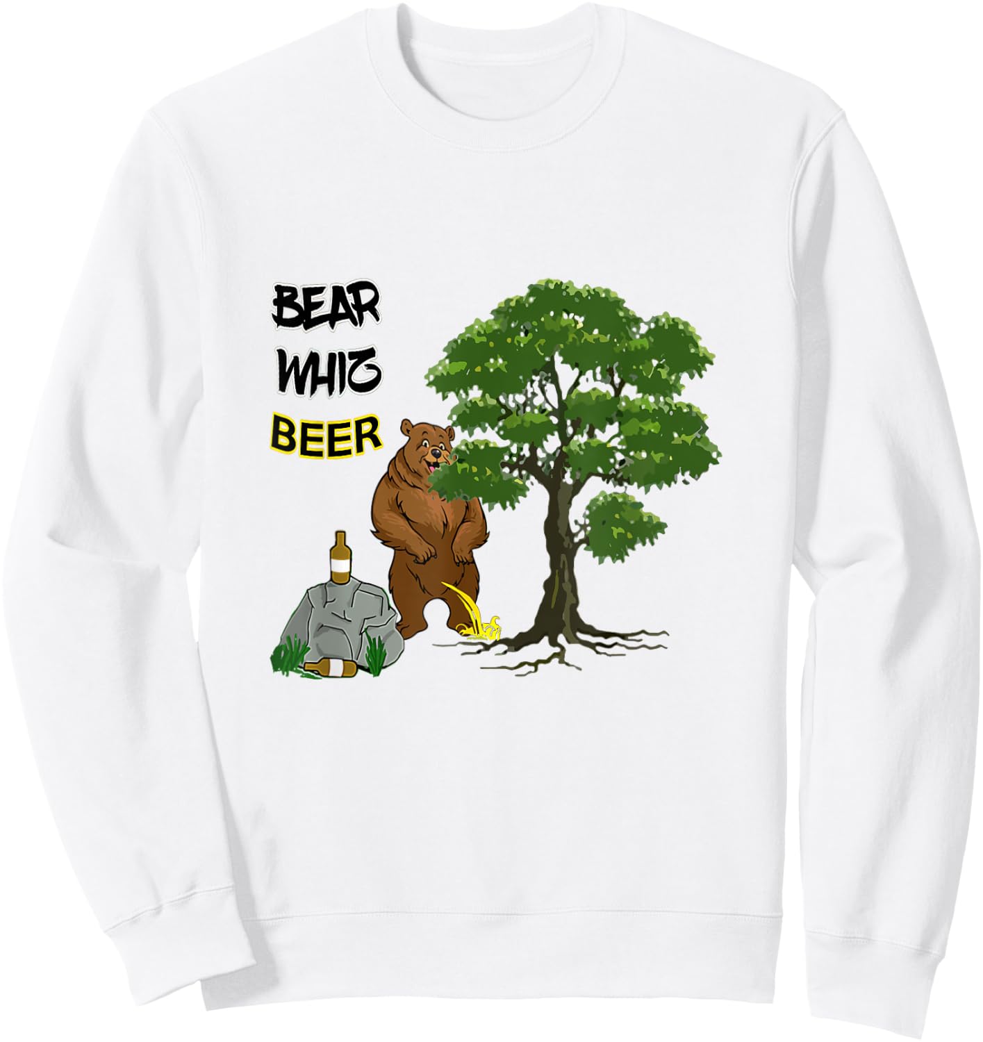 Funny Beer Label Bear Whiz Beer For The Outdoorsman Sweatshirt - Sweatshirt | White