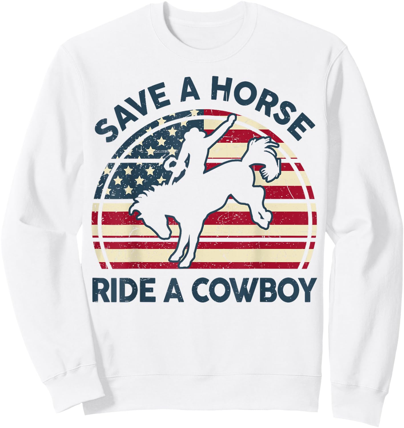 Rodeo Save Horse Ride Cowboy Men Women Funny Western Riding Sweatshirt - Sweatshirt | White