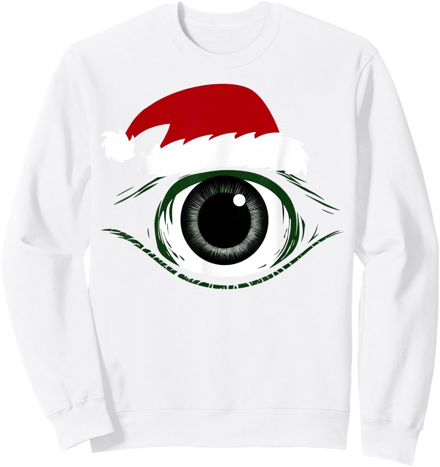 Funny Christmas Eyeball Sweatshirt - Sweatshirt | White