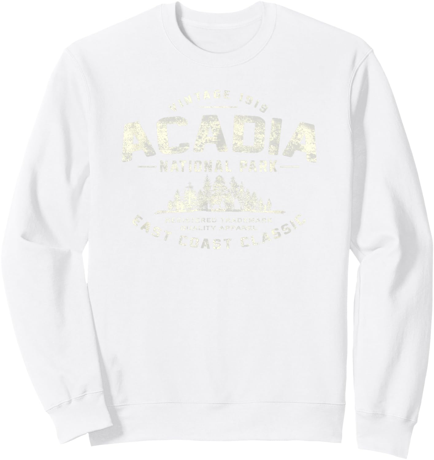 Acadia National Park Vintage Sweatshirt - Sweatshirt | White