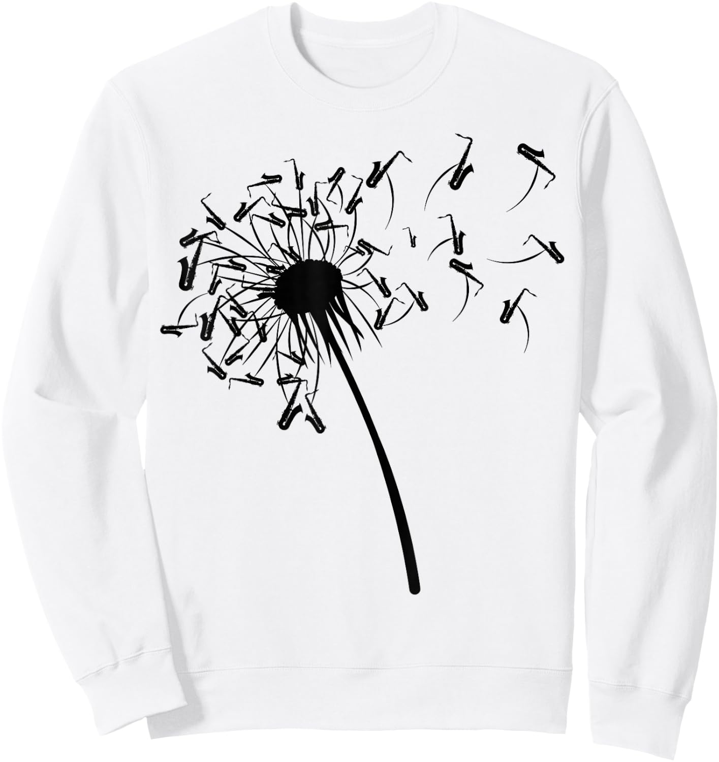 Dandelion Saxophone Shirt for Saxophonist | Saxophone Sweatshirt - Sweatshirt | White