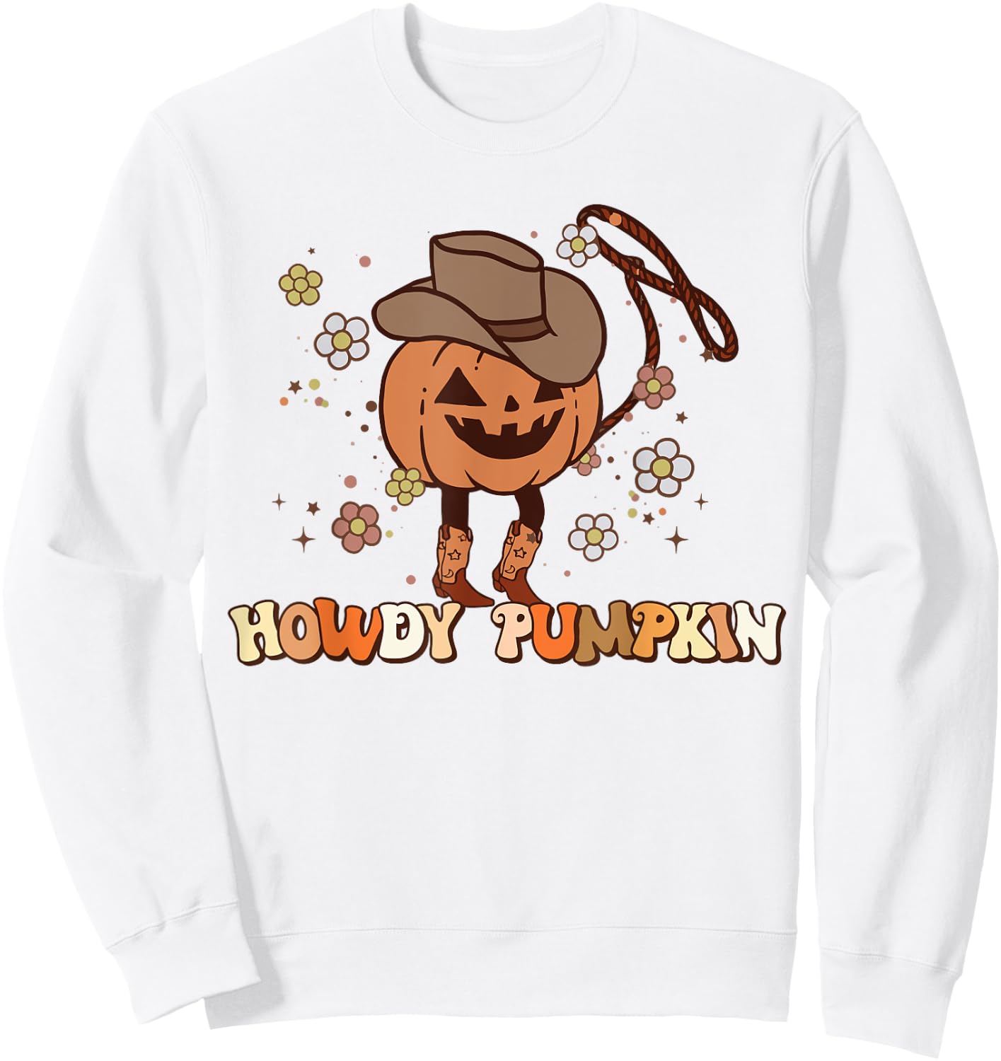 Howdy Pumpkin Rodeo Western Fall Southern Halloween Sweatshirt - Sweatshirt | White