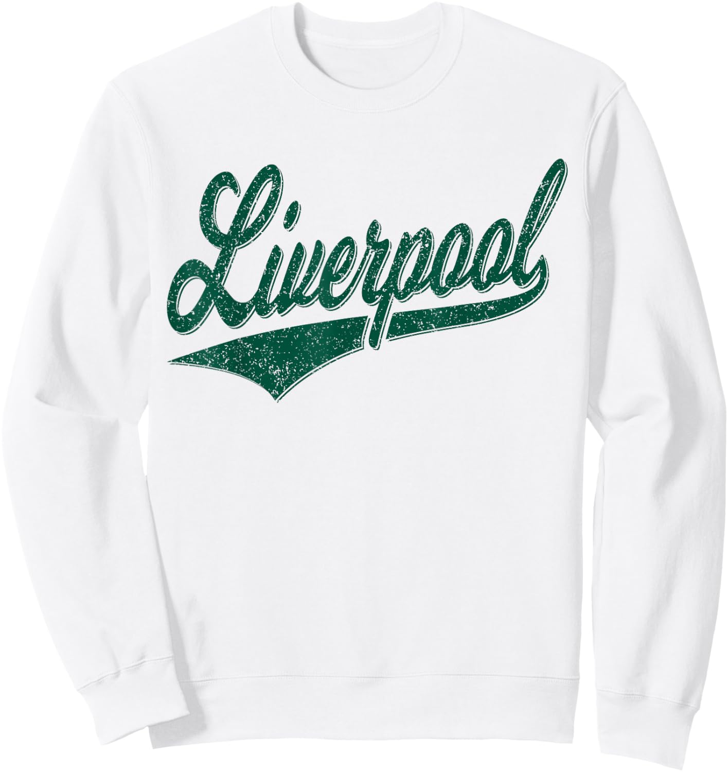 Liverpool England Varsity Script Classic Sport Jersey Style Sweatshirt - Sweatshirt | White