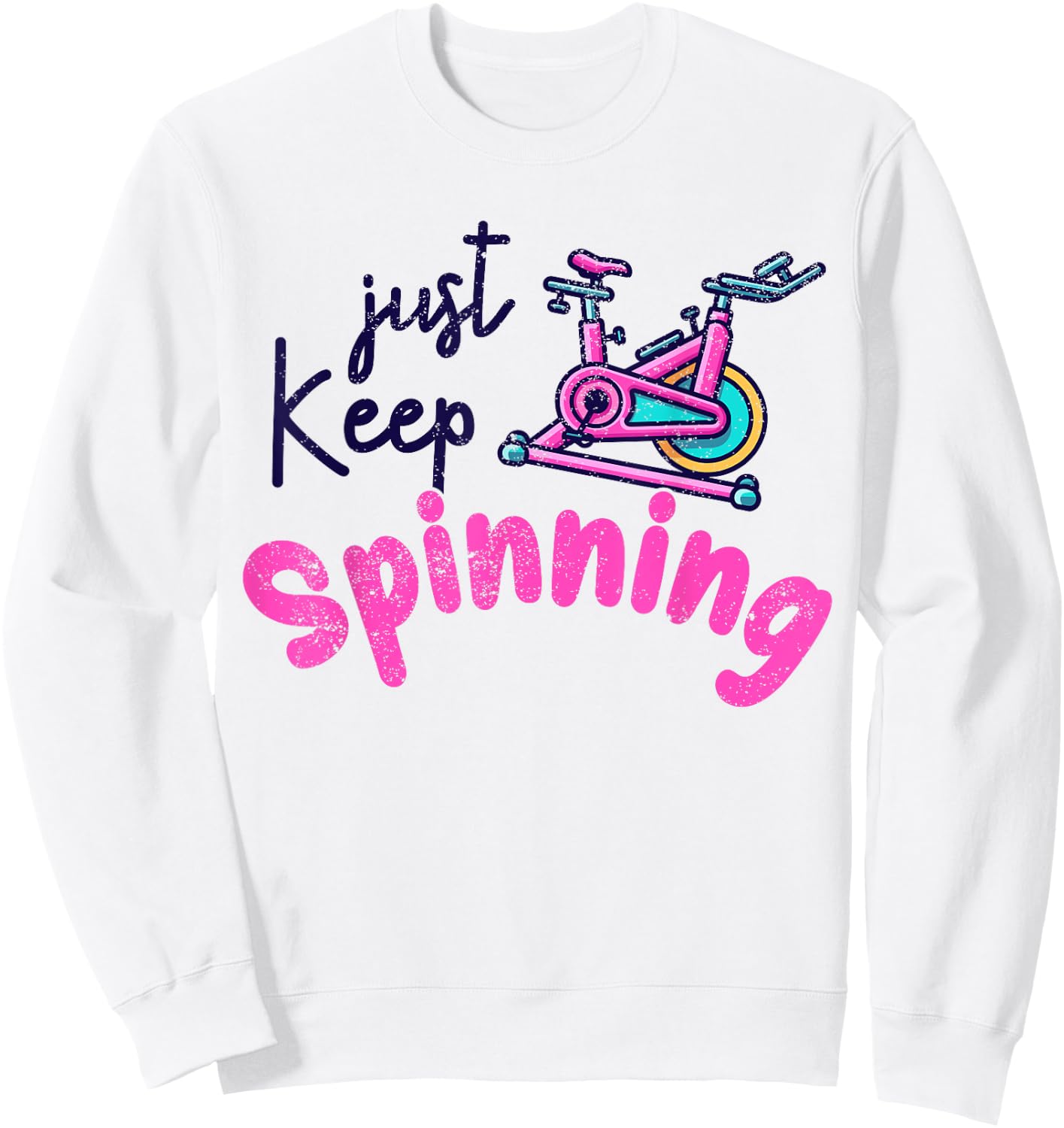 Spinning Class Indoor Rhythmic Cycling Spin Bike Workout Sweatshirt - Sweatshirt | White
