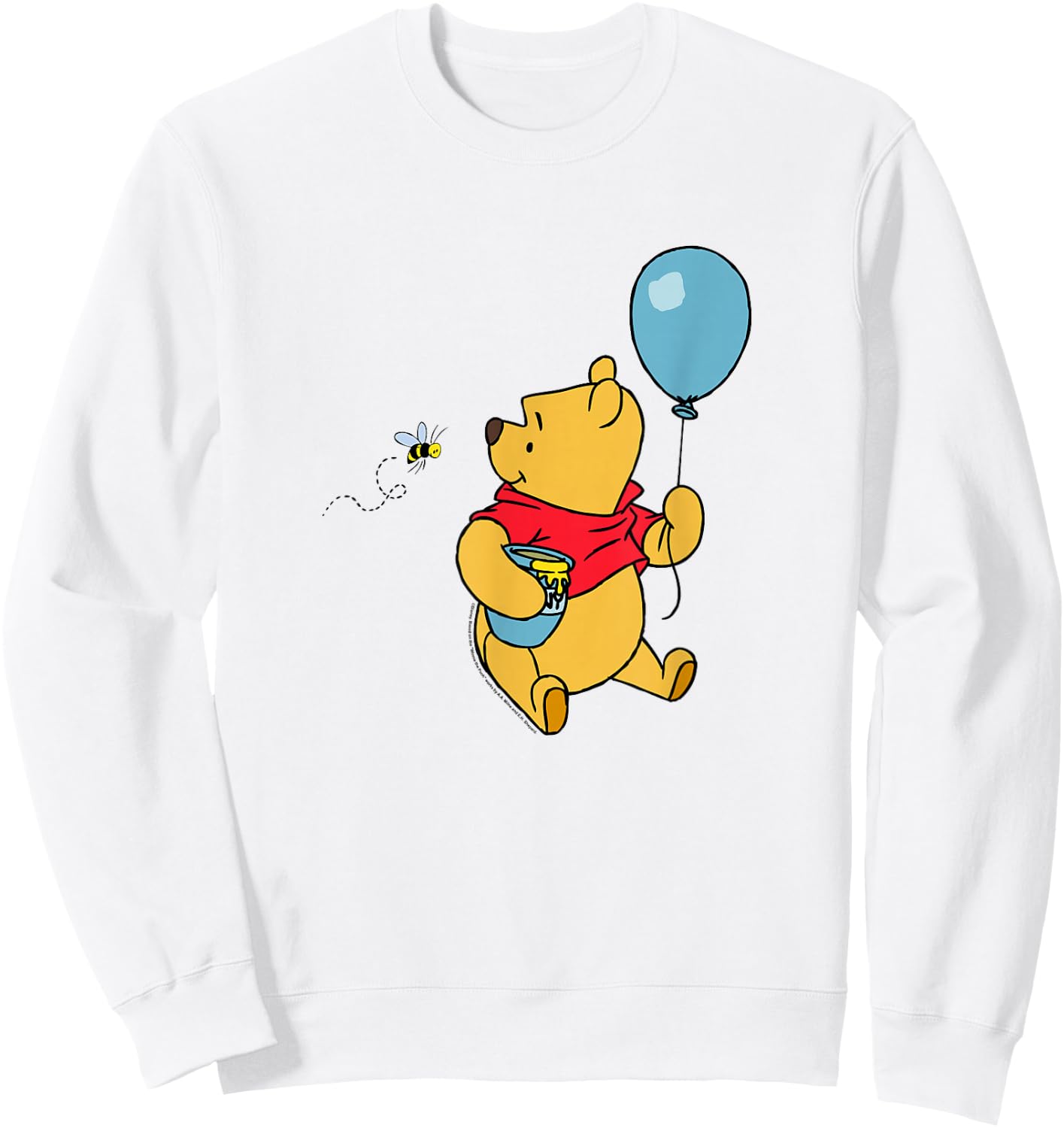 Disney Winnie The Pooh with Balloon & Honey Smiling at Bee Sweatshirt - Sweatshirt | White