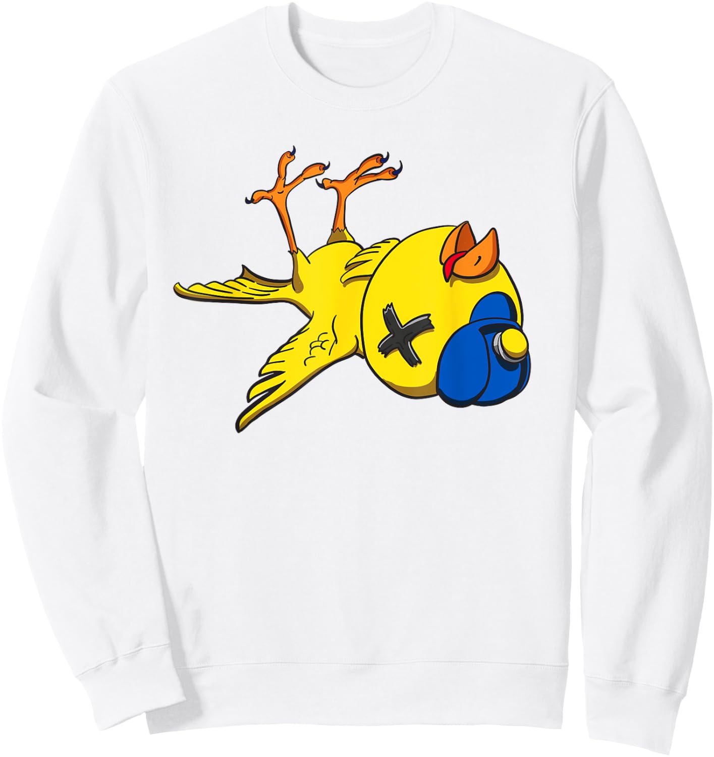 Canary in a Coal Mine Funny Bird & Miner Hard Hat Sweatshirt - Sweatshirt | White