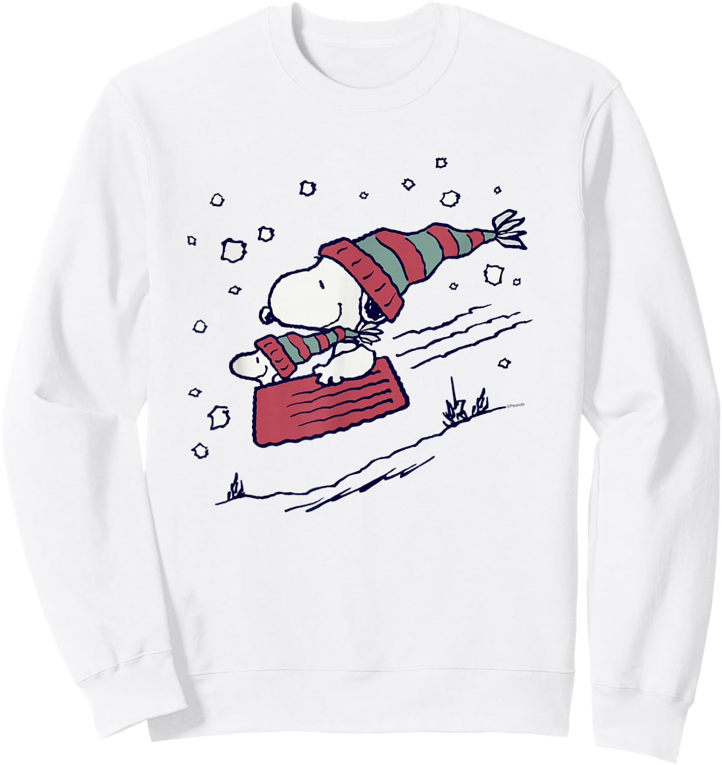 Peanuts - Snoopy Sledding Sweatshirt - Sweatshirt | White