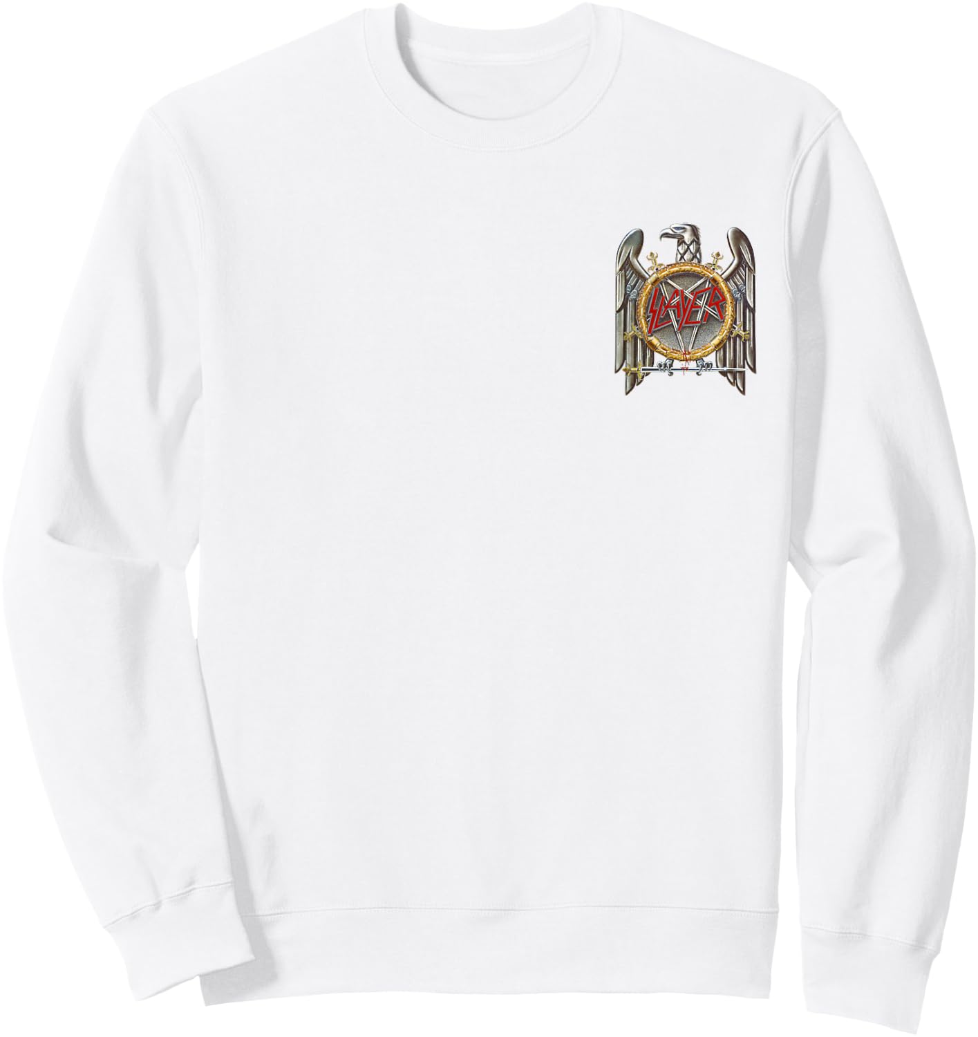 Slayer - Eagle Small Logo White Sweatshirt - Sweatshirt | White