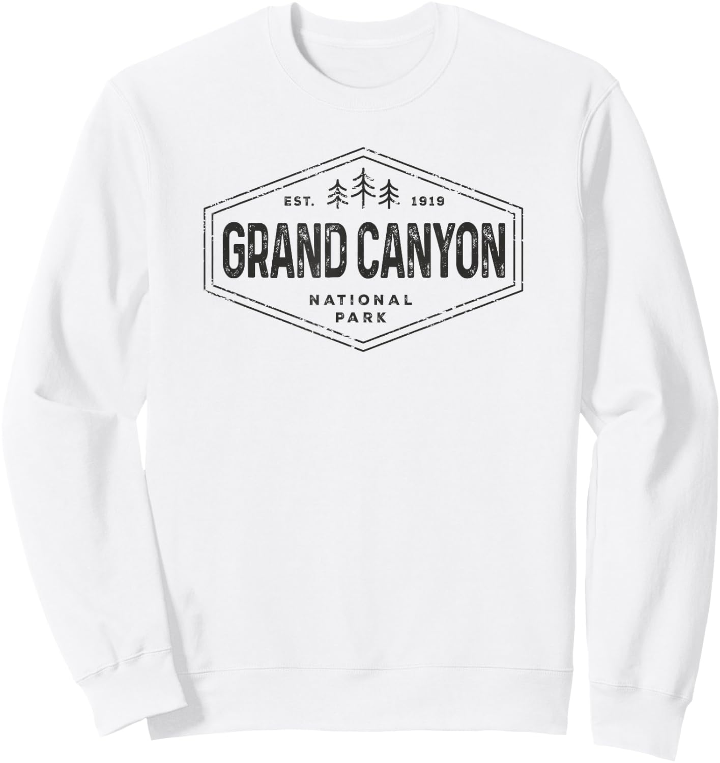 Grand Canyon National Park Shirt Vintage Hexagon Badge Hike Sweatshirt - Sweatshirt | White