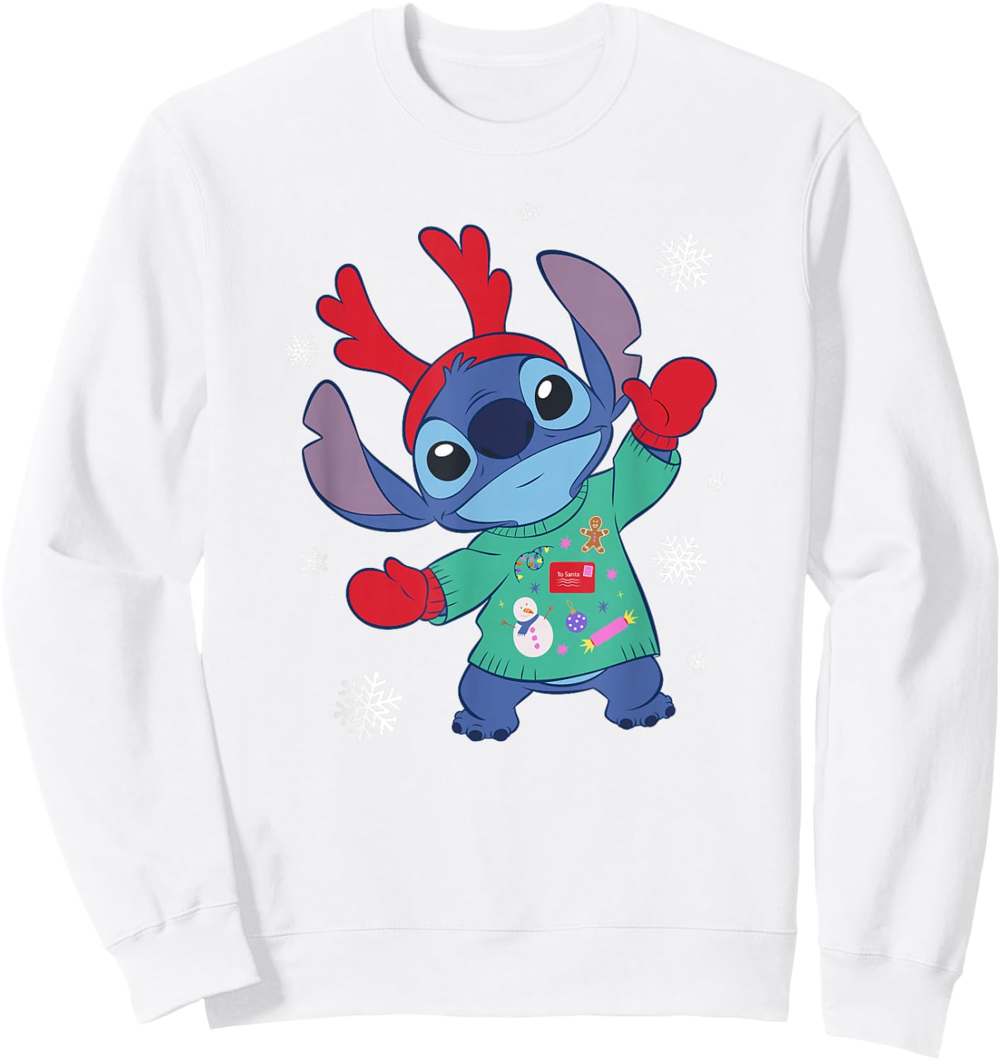 Disney Lilo & Stitch Christmas Outfit Celebration Sweatshirt - Sweatshirt | White