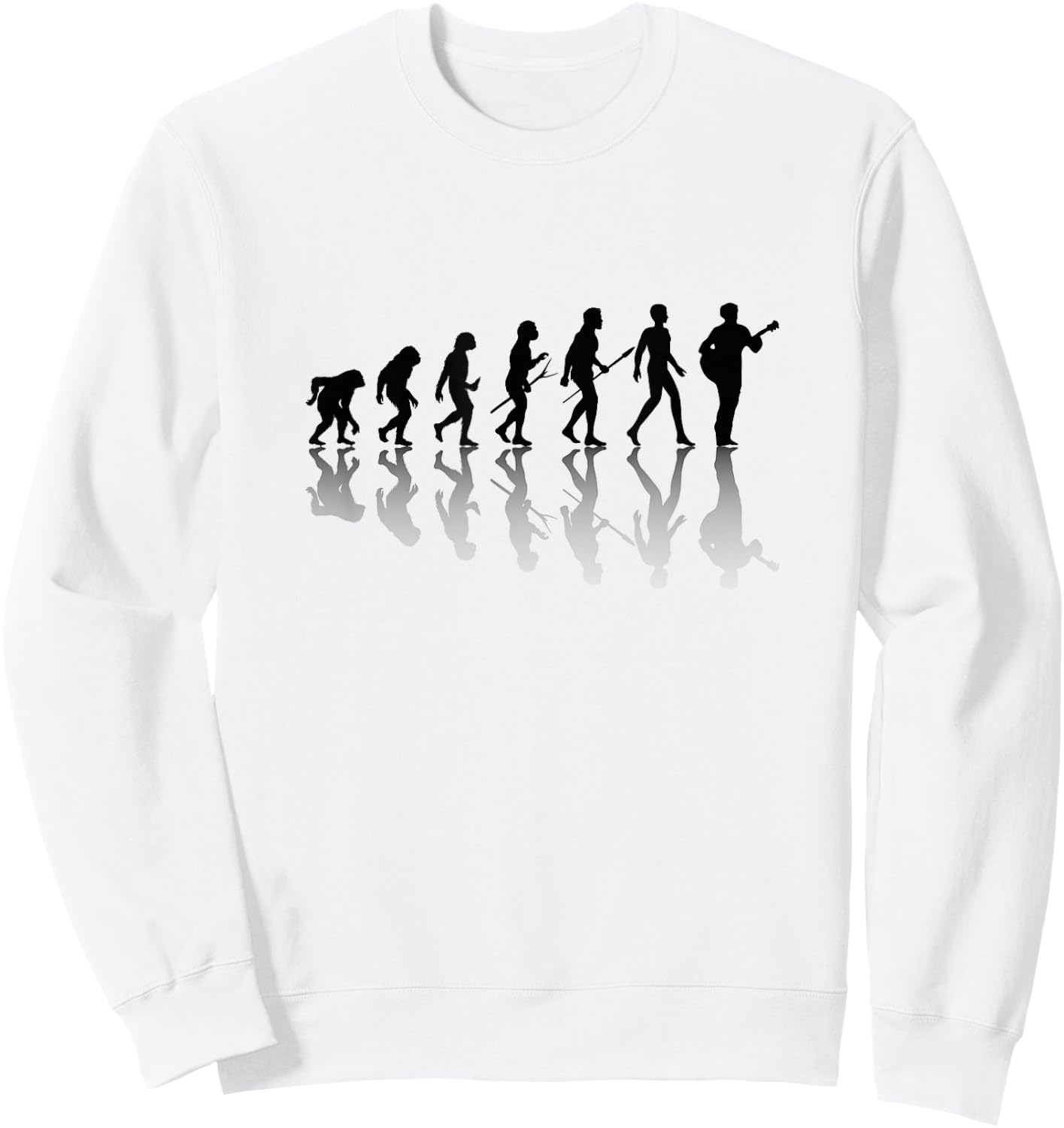 Funny Guitarist And Guitar Lover Man human Evolution Stages Sweatshirt - Sweatshirt | White