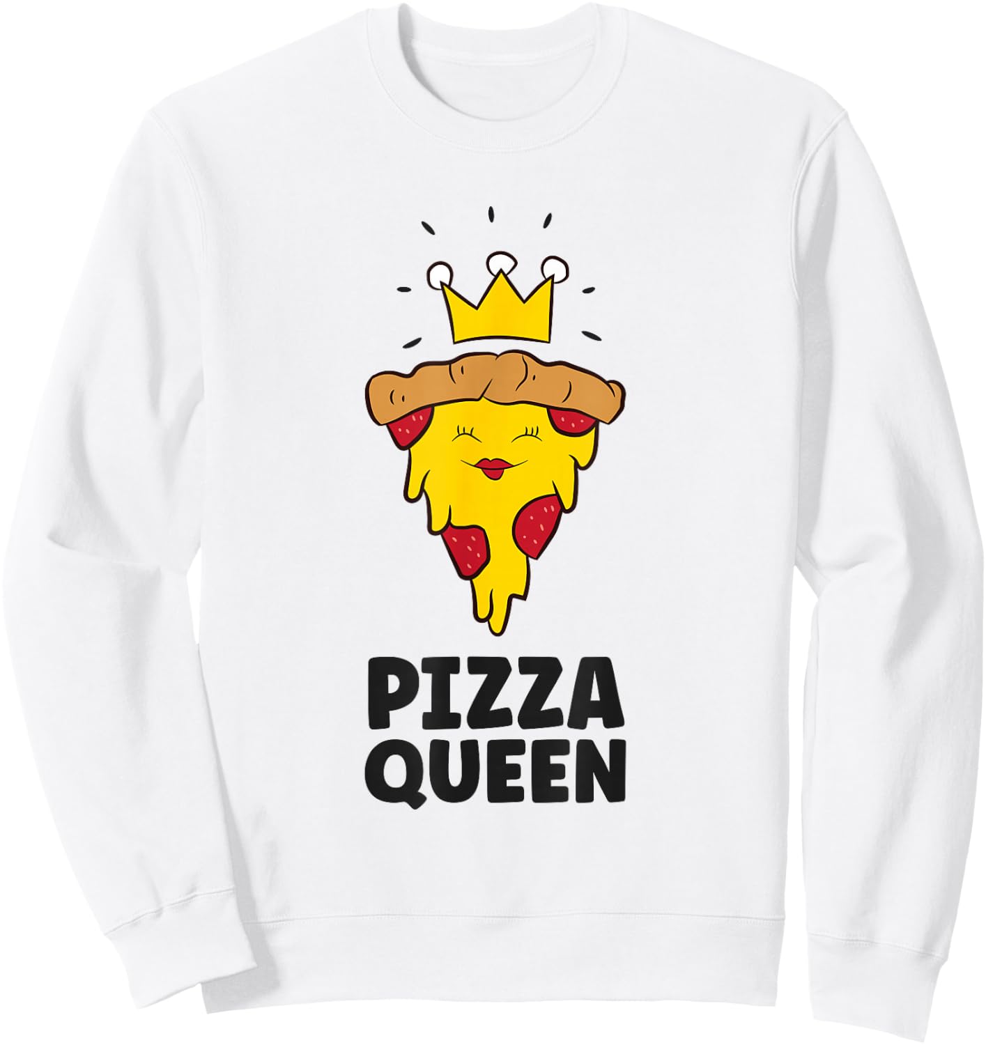 Pizza Queen Funny Pizza Sweatshirt - Sweatshirt | White