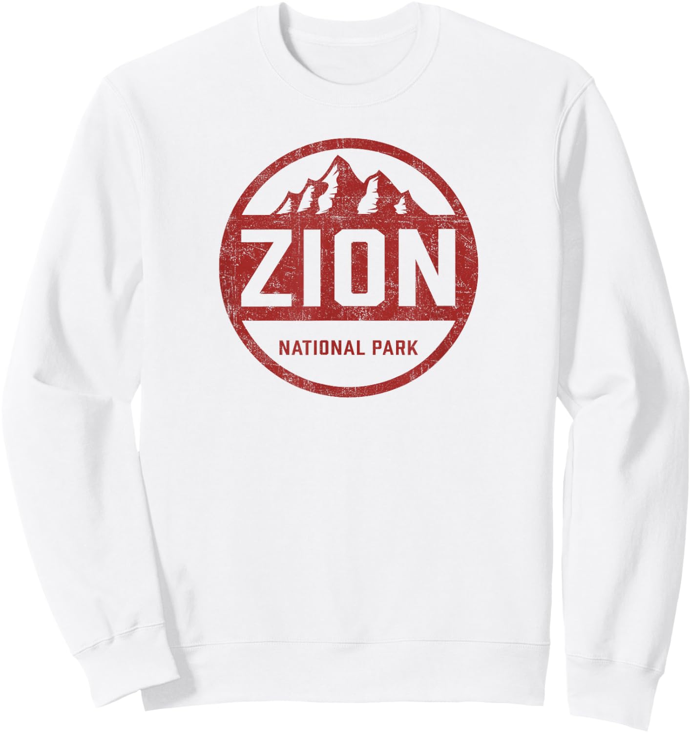 Retro Zion National Park Utah Mountain Women Men Kids Hiking Sweatshirt - Sweatshirt | White