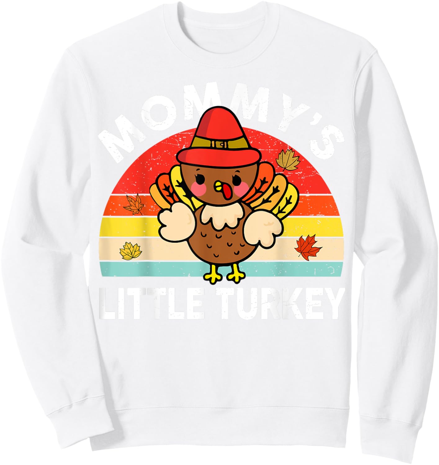 Cute Mommy Little Turkey-Shirt Thanksgiving Boy Girl Toddler Sweatshirt - Sweatshirt | White