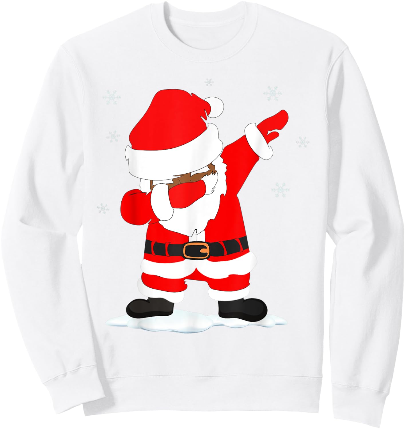Funny Christmas Black Brown DABBING SANTA Sweatshirt - Sweatshirt | White
