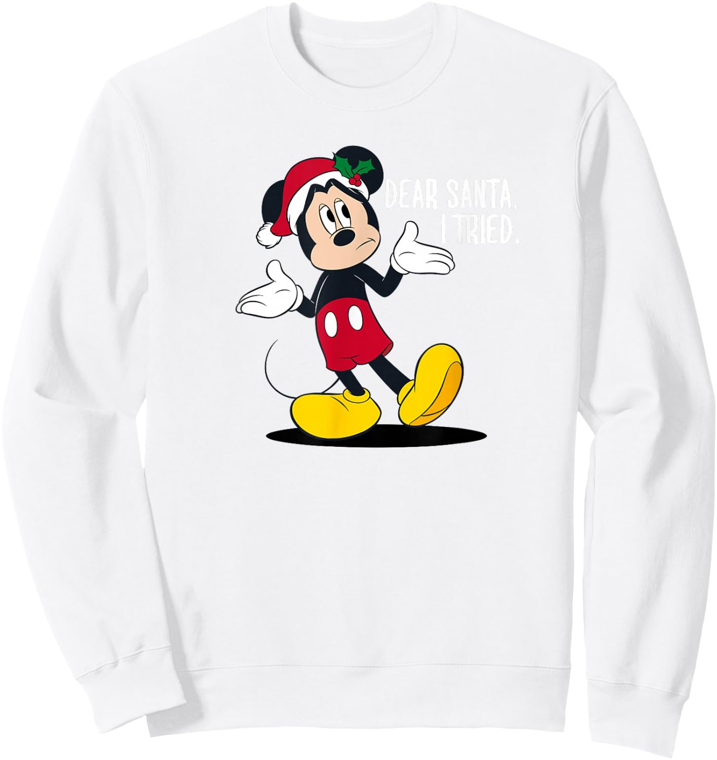 Disney Christmas Mickey Dear Santa I Tried Sweatshirt - Sweatshirt | White