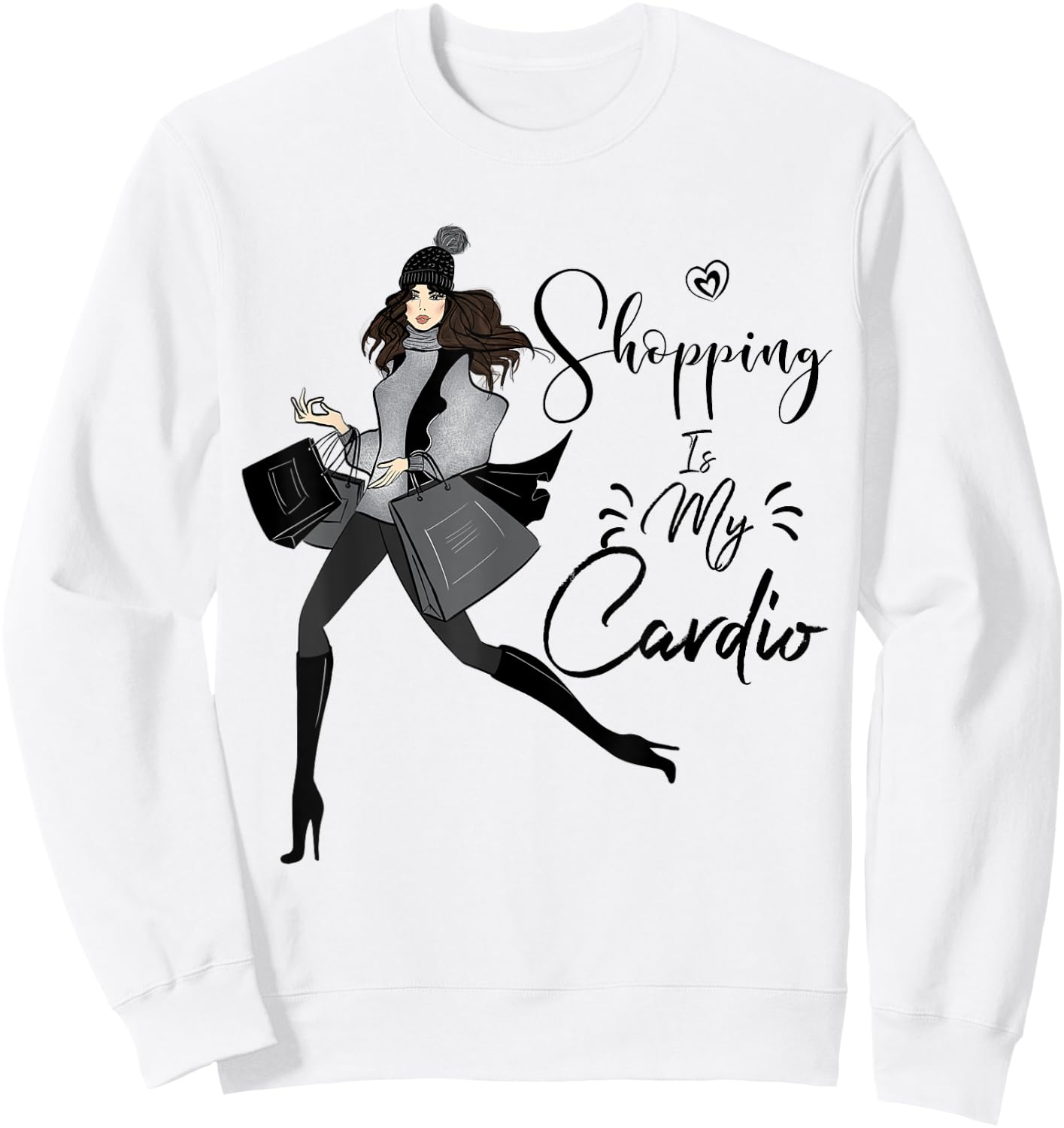Shopping is my Cardio I Fitness Gym Sweatshirt - Sweatshirt | White