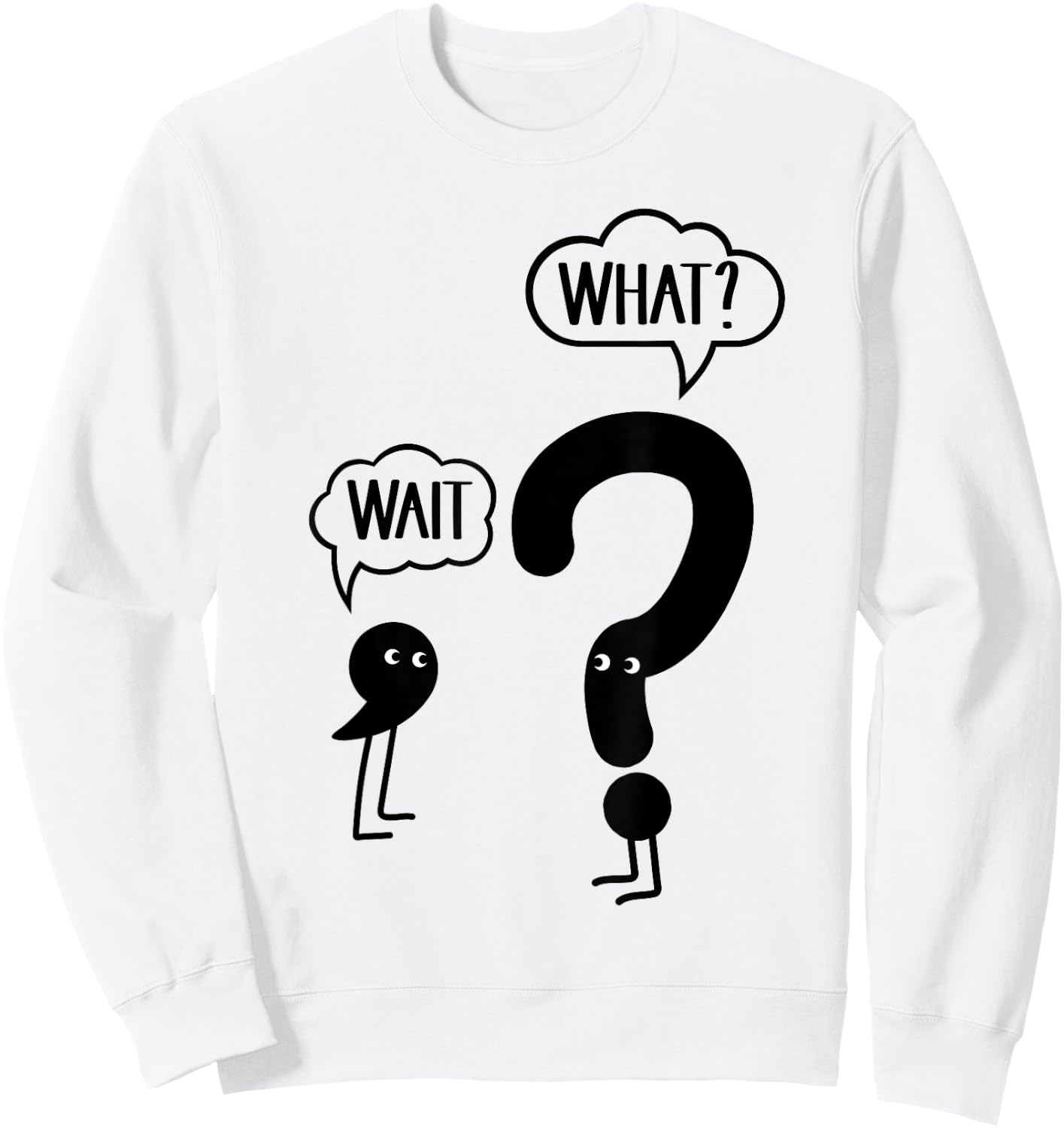 Wait What - Funny English Teacher Grammar Sweatshirt - Sweatshirt | White