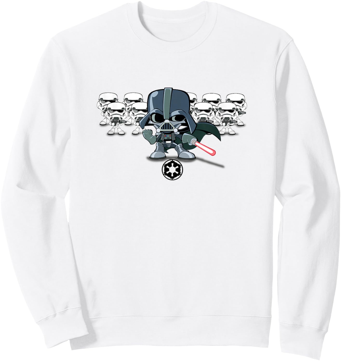 Star Wars Darth Vader Stormtrooper Army Chibi Style Cute V2 Sweatshirt - Sweatshirt | White