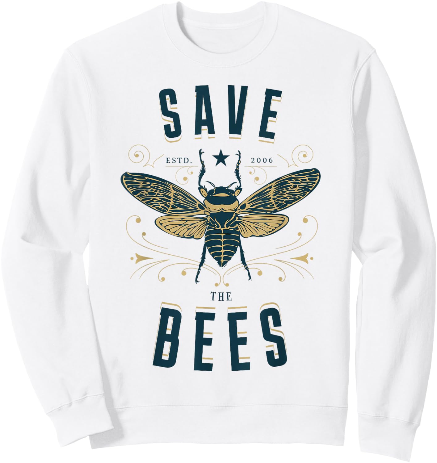 Retro Save the Bees Apiary Shirt Bee Beekeeper Earth Day Sweatshirt - Sweatshirt | White