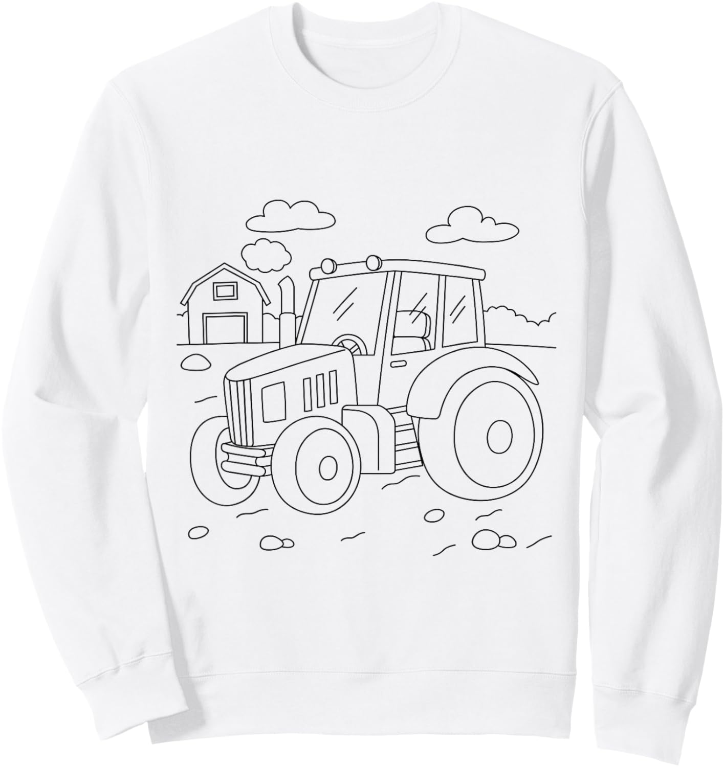 Tractor Creative Design for Colouring and Painting Yourself Sweatshirt - Sweatshirt | White