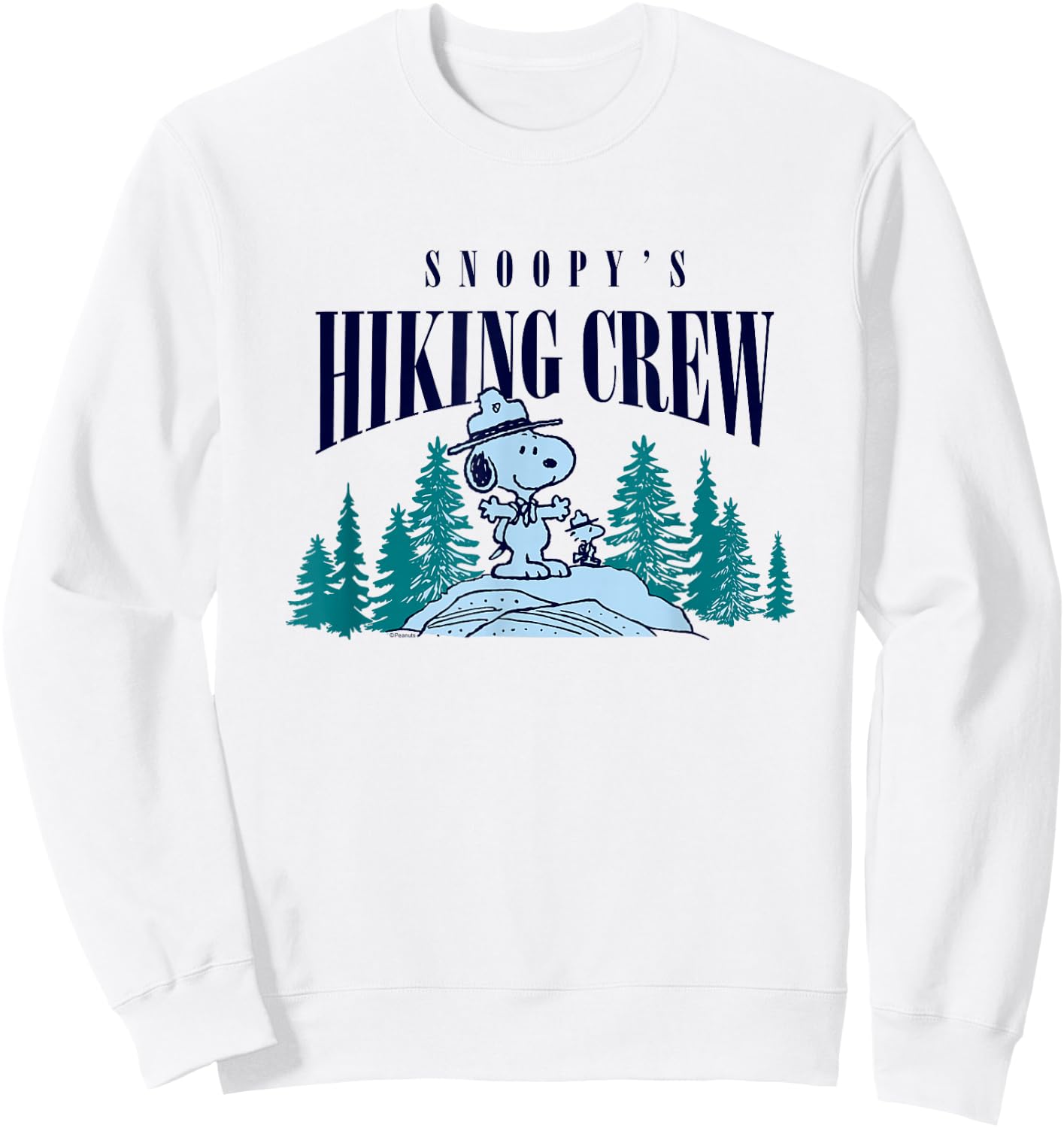 Peanuts - Snoopy Hiking Crew Sweatshirt - Sweatshirt | White