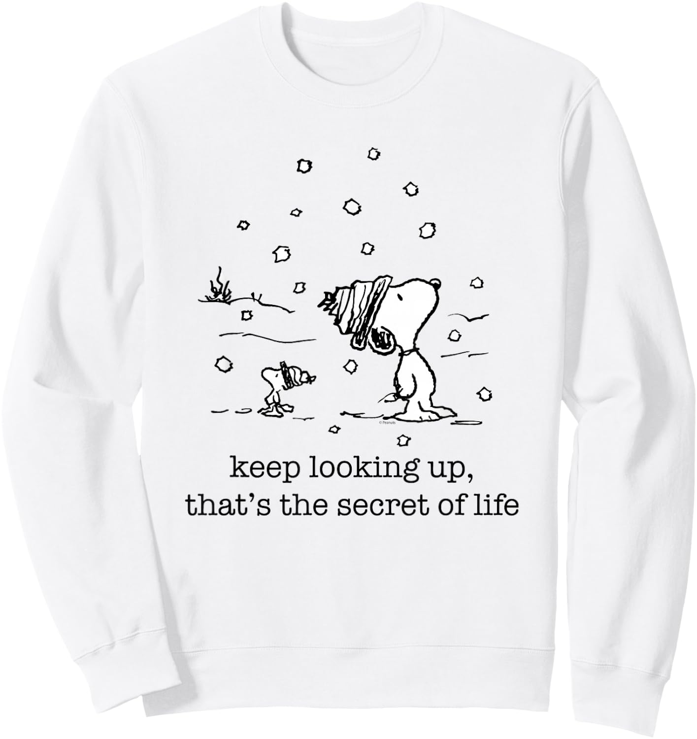 Peanuts - Snoopy and Woodstock Christmas Snowfall Sweatshirt - Sweatshirt | White