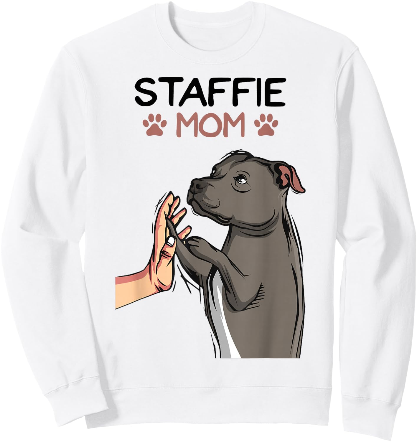Staffordshire Bull Terrier Dog Mom Staffie Sweatshirt - Sweatshirt | White