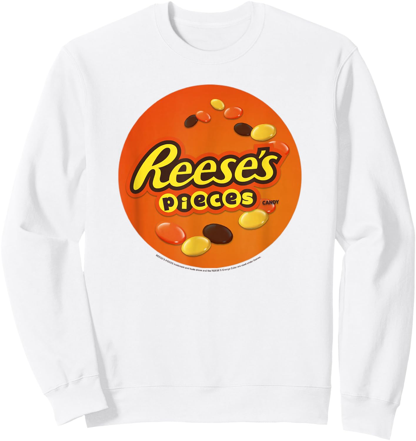Reese's Women's Grey Classic Reese's Pieces Candy Centered Design Sweatshirt - Sweatshirt | White