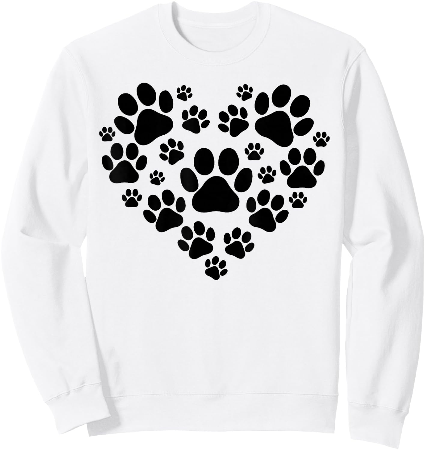 Love Dogs Cute Dog Foot Design Sweatshirt - Sweatshirt | White