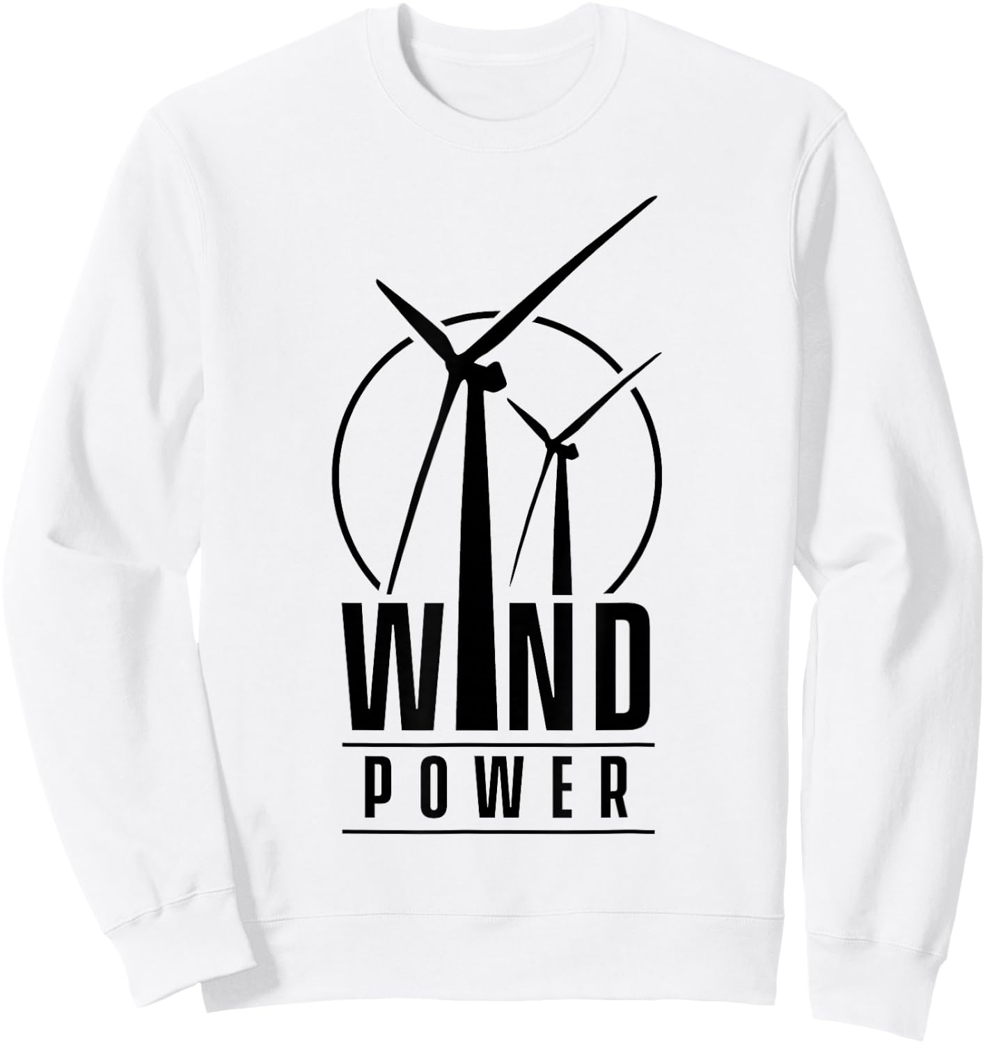 Wind power Wind Energy Green Renewable Turbine Windmill Sweatshirt - Sweatshirt | White