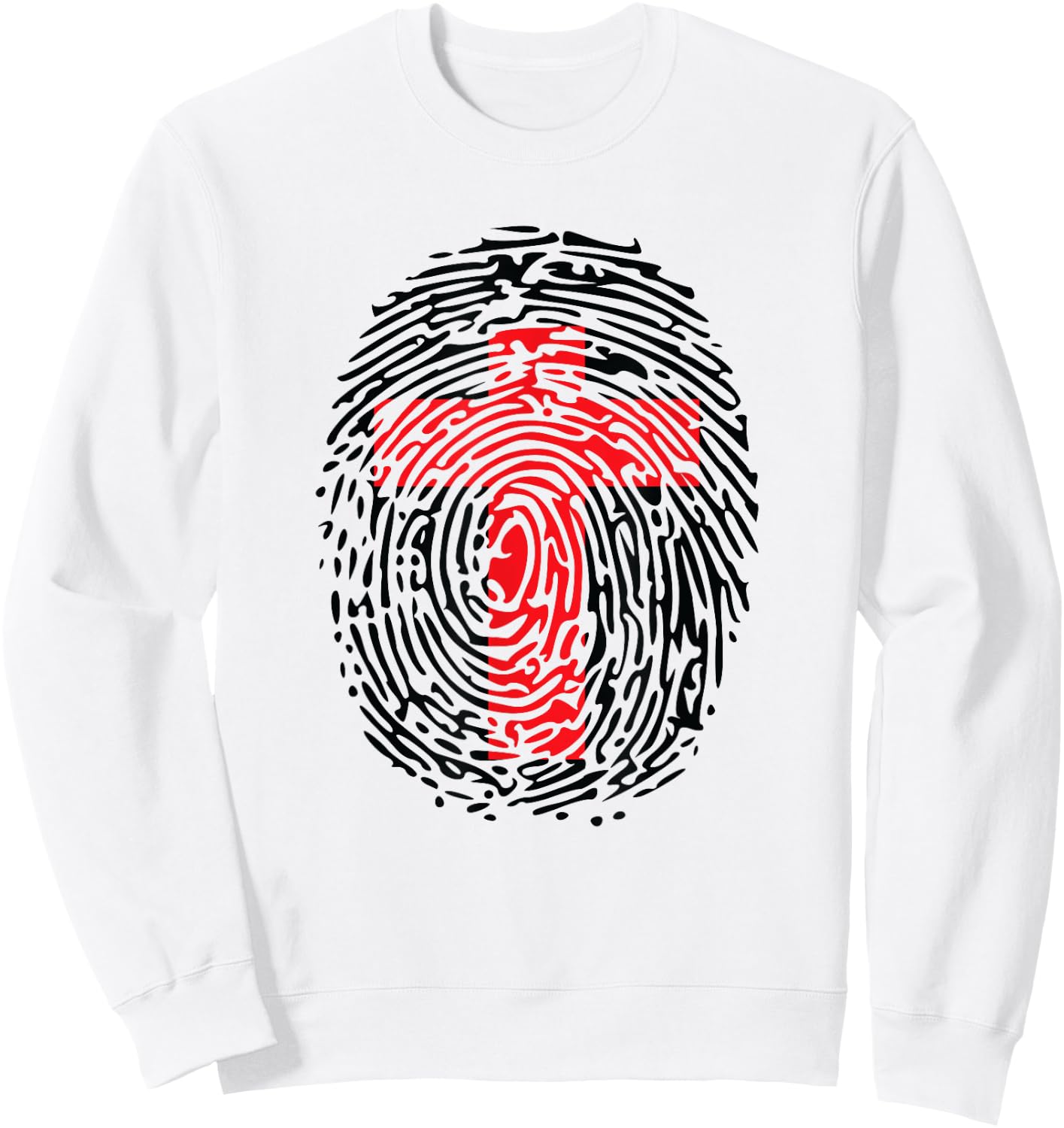 Christian Cross Fingerprint of Christ Sweatshirt - Sweatshirt | White