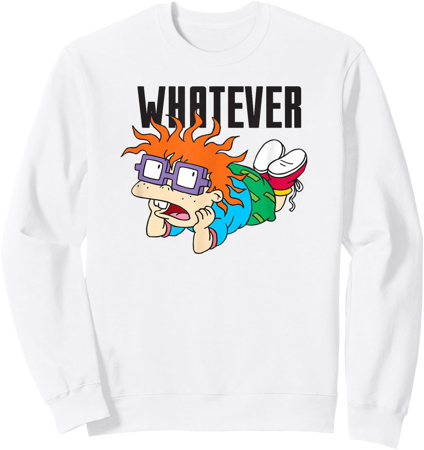 Rugrats Whatever Annoyed Chuckie Dark Portrait Sweatshirt - Sweatshirt | White